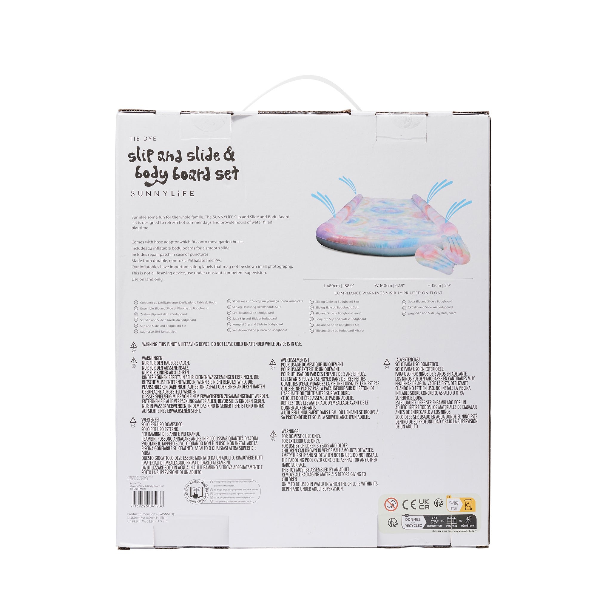 Slip, Slide and Body Board Set - Tie Dye