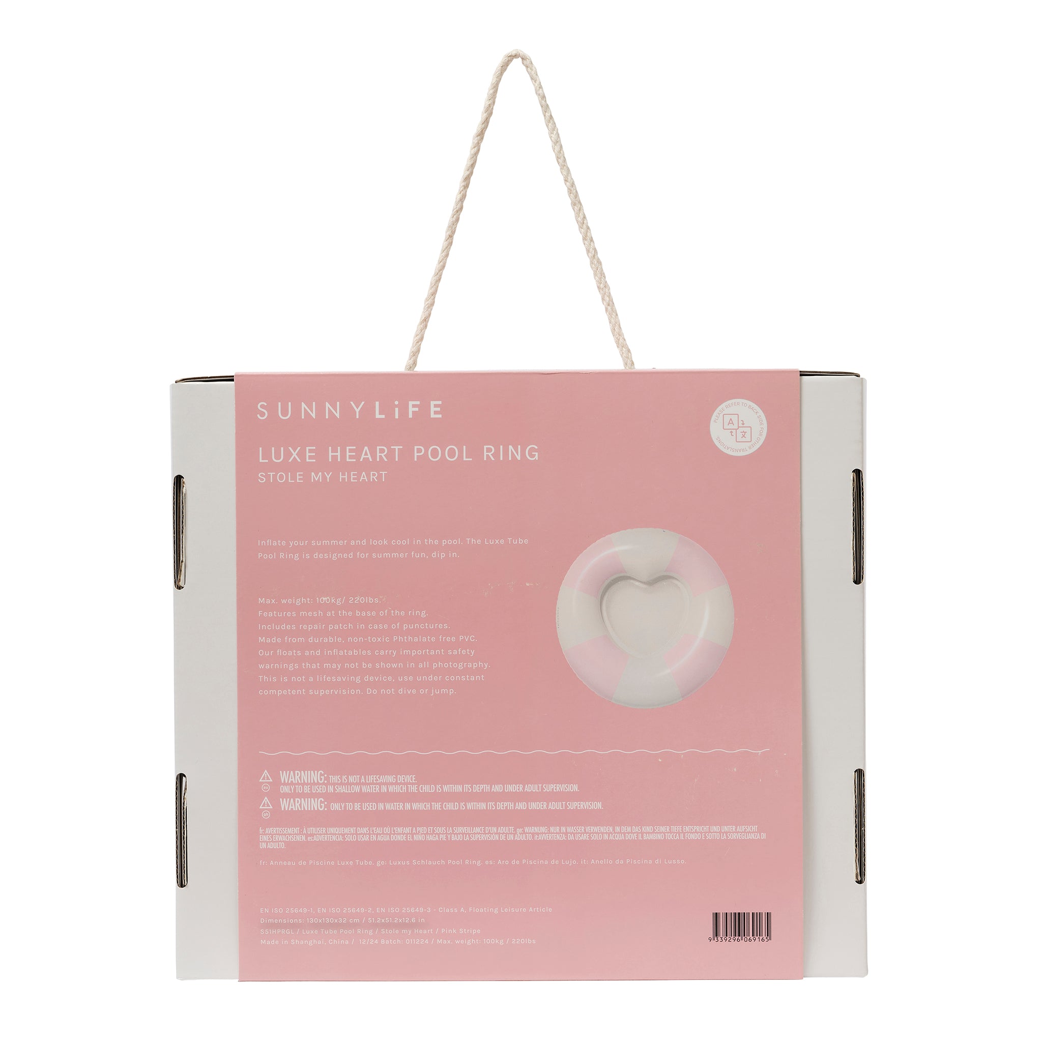 Luxe Pool Ring | Stole My Heart Pink Stripe