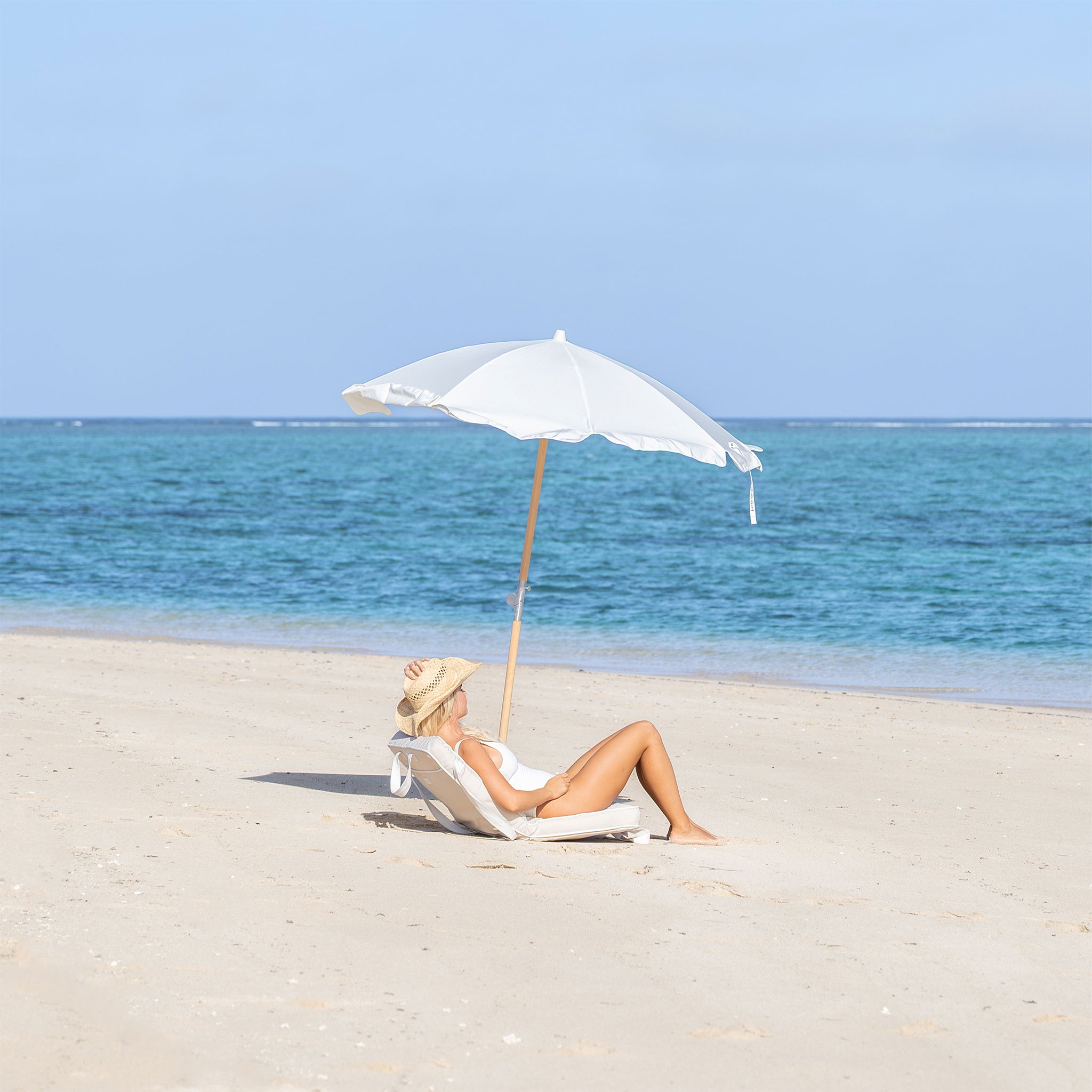 Luxe Beach Umbrella - Cream