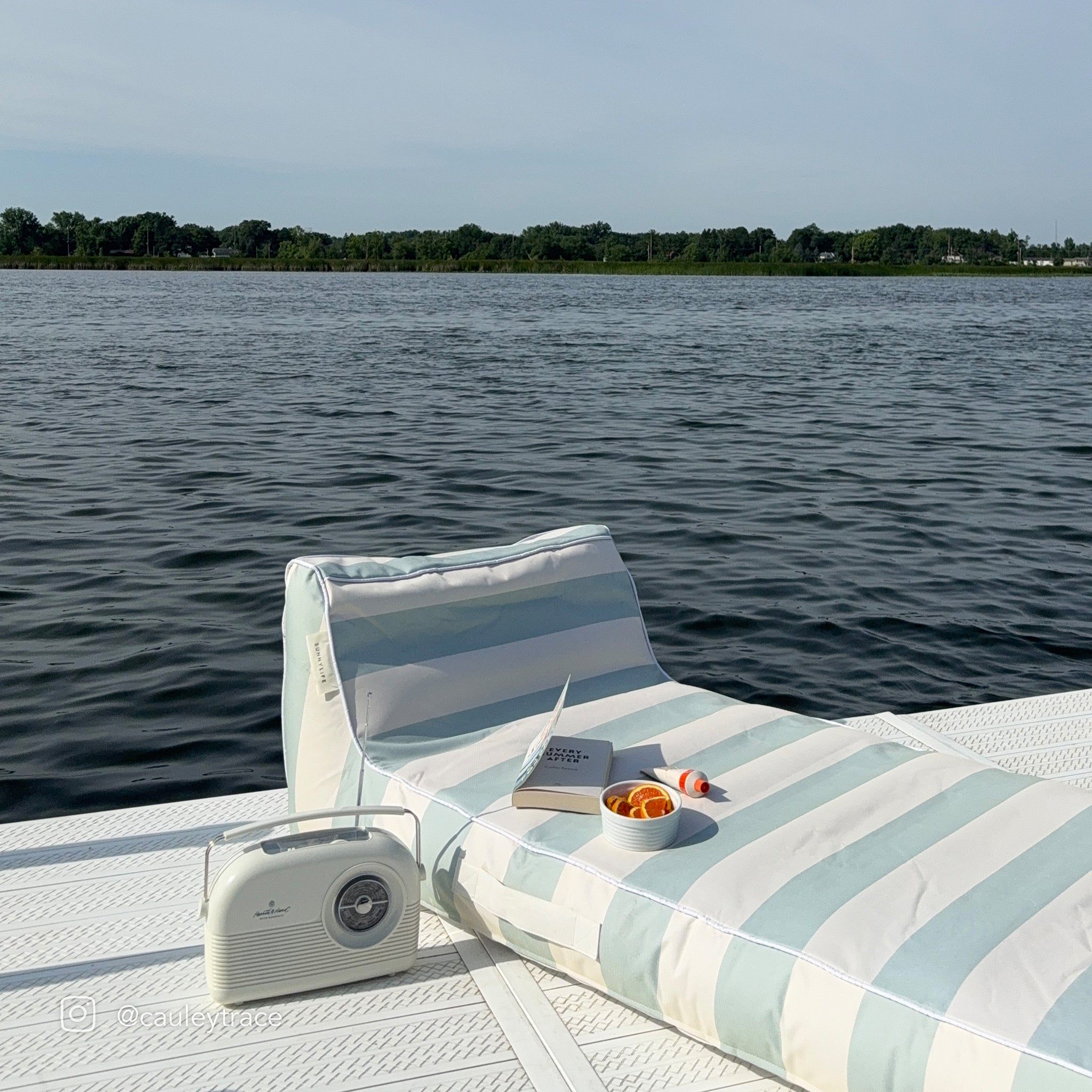 Luxe Lie-On Lounger | Lazy Days Blue Stripe