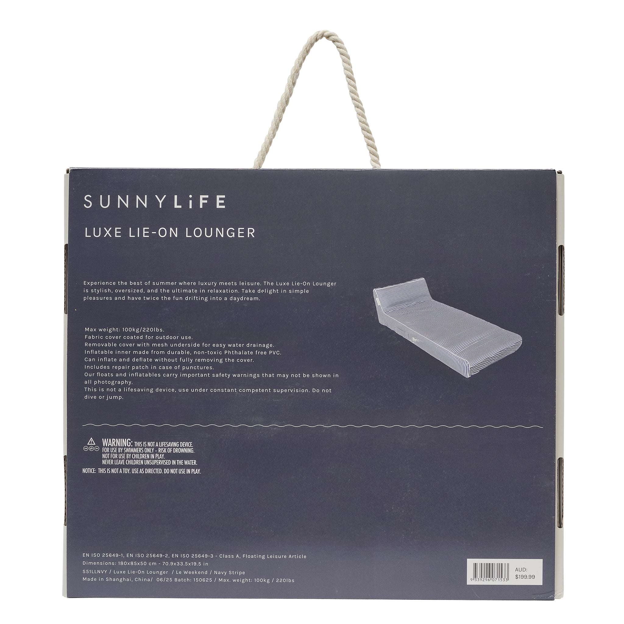 Luxe Lie-On Lounger - Le Weekend Navy