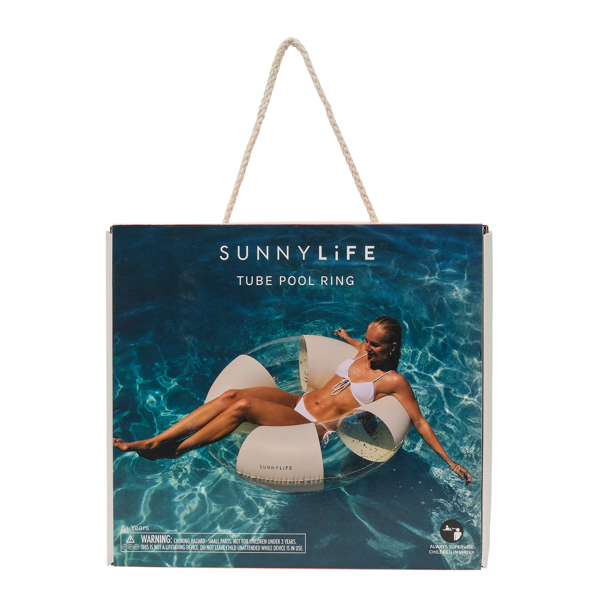 Tube Pool Ring - Cotton Candy Stripe