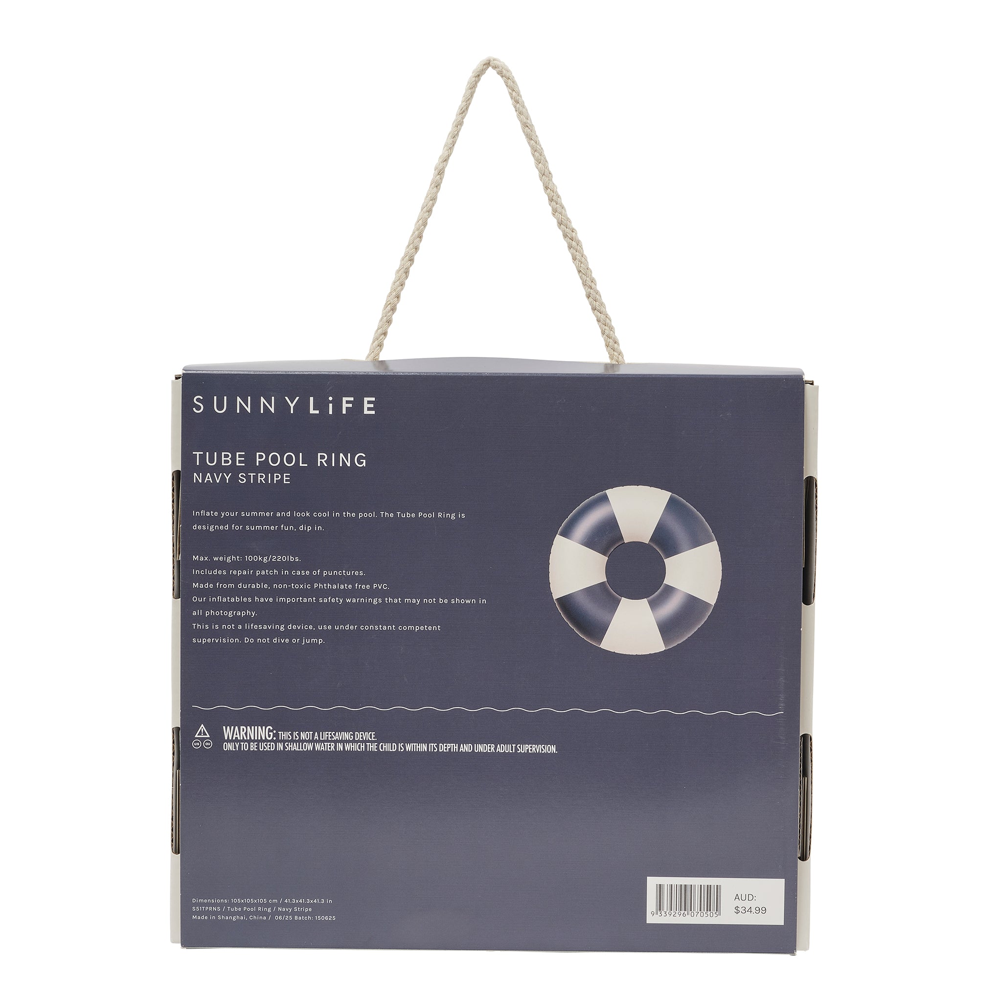 Tube Pool Ring - Navy Stripe