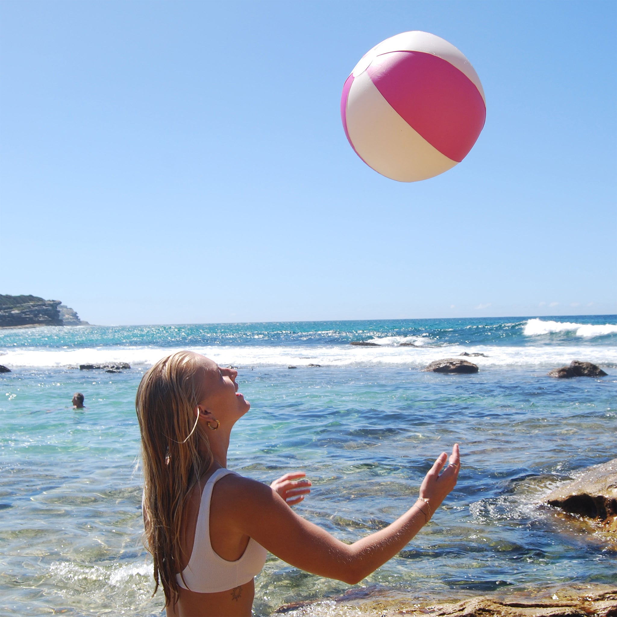 Inflatable Beach Ball - Pool Party Magenta
