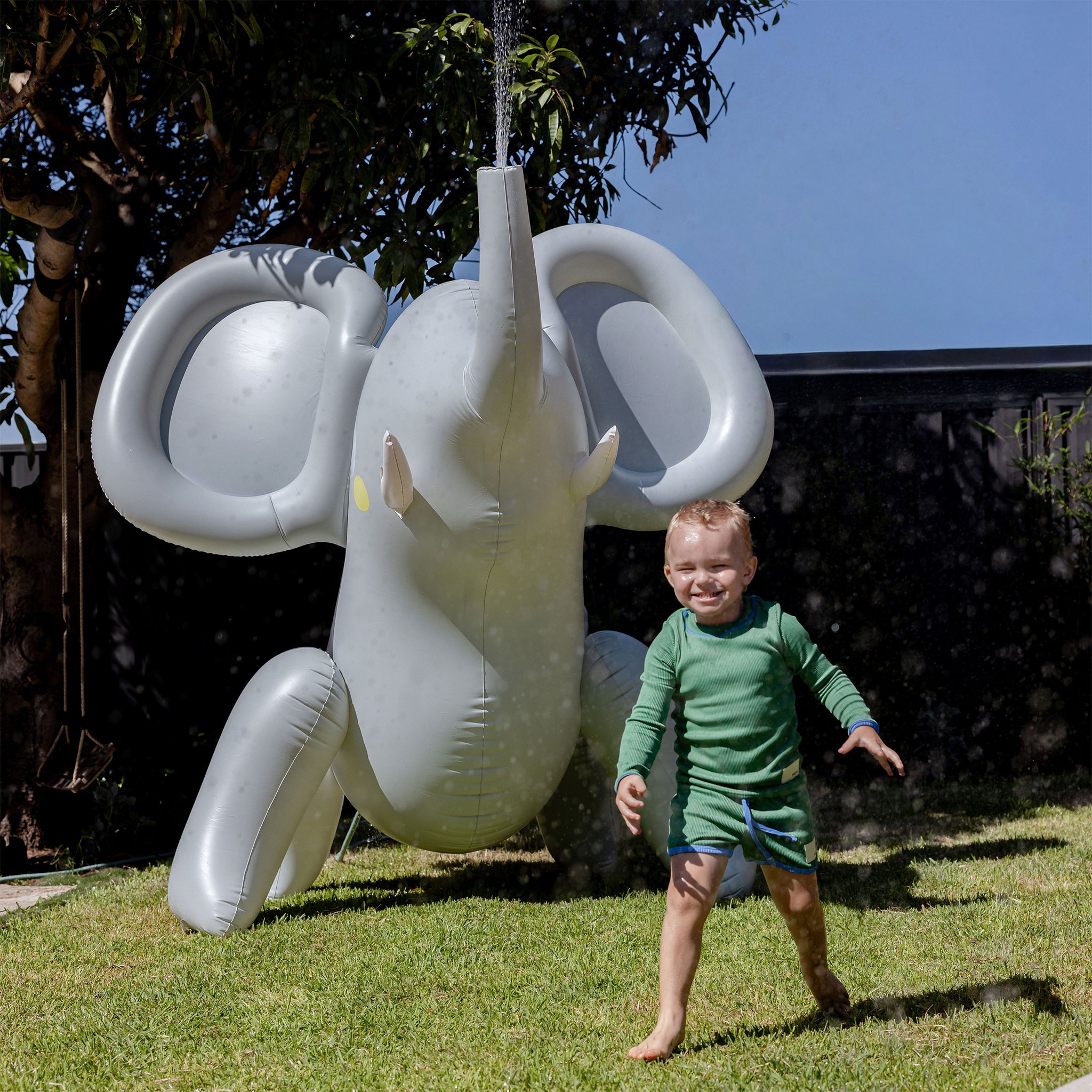 Inflatable Giant Sprinkler - Eli the Elephant Grey