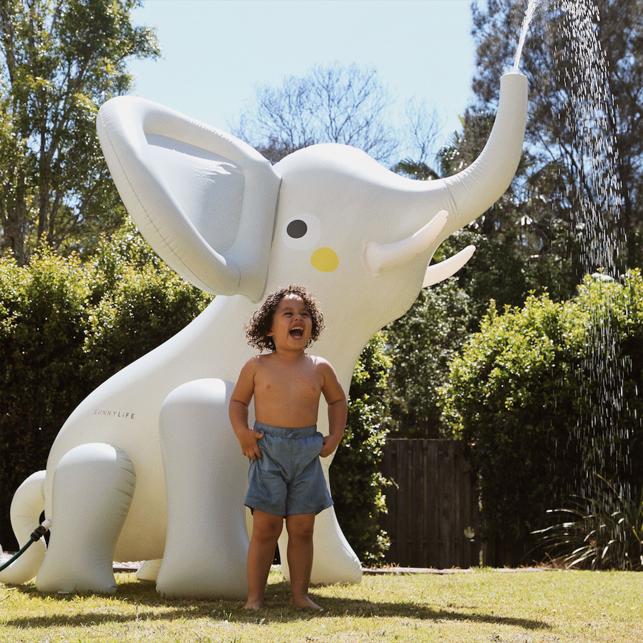 Inflatable Giant Sprinkler - Eli the Elephant Grey