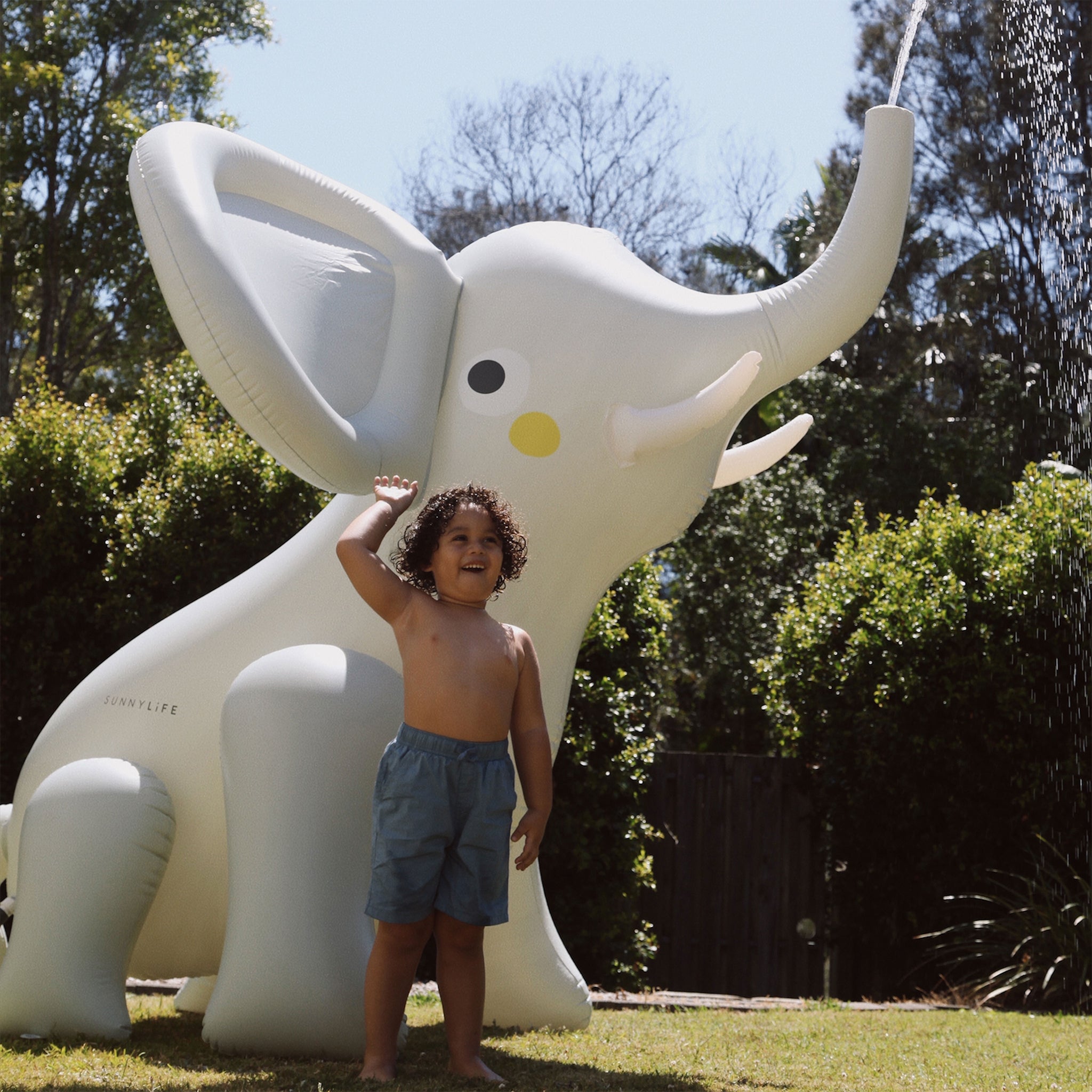 Inflatable Giant Sprinkler - Eli the Elephant Grey