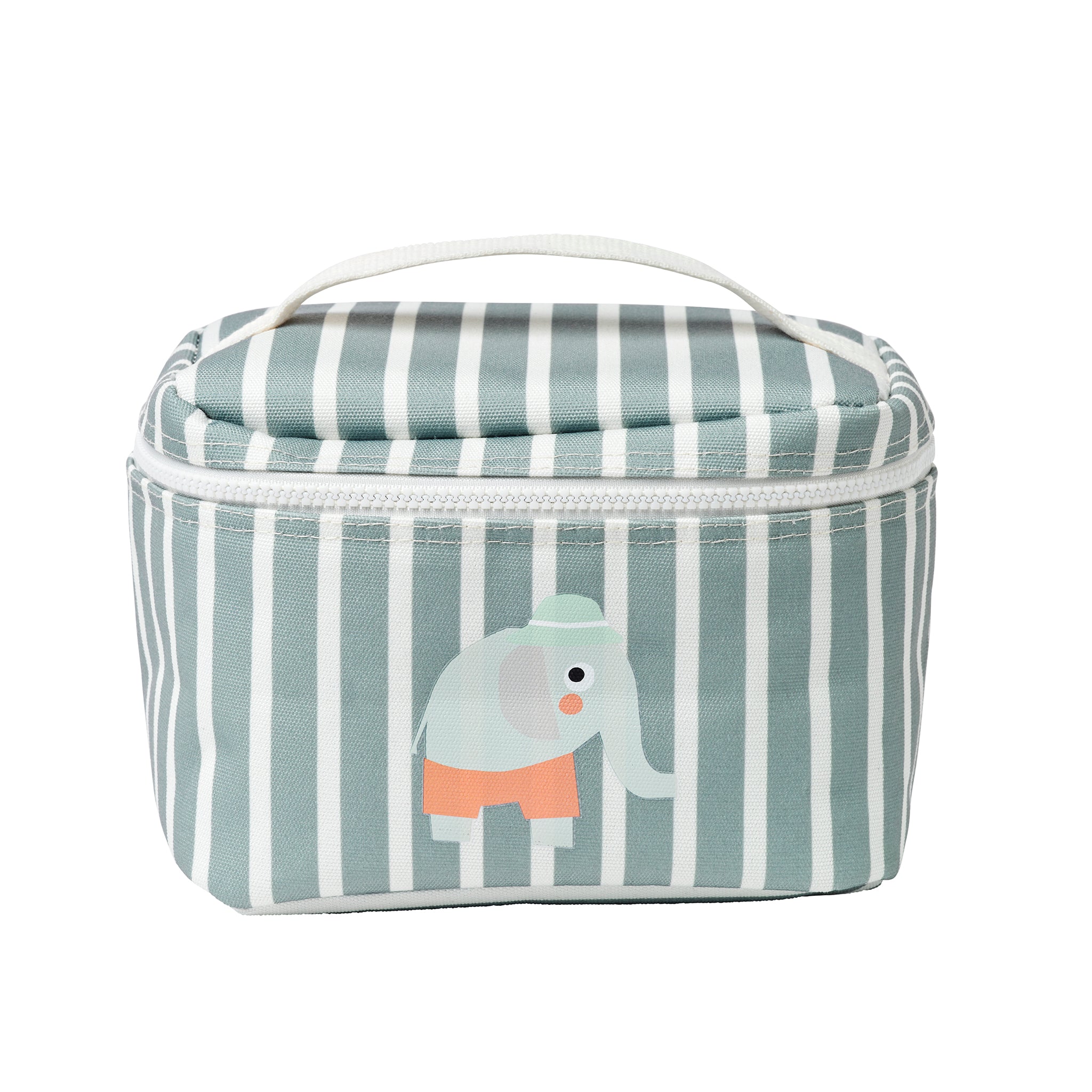 Kids Lunch Bag - Eli the Elephant Green Stripe