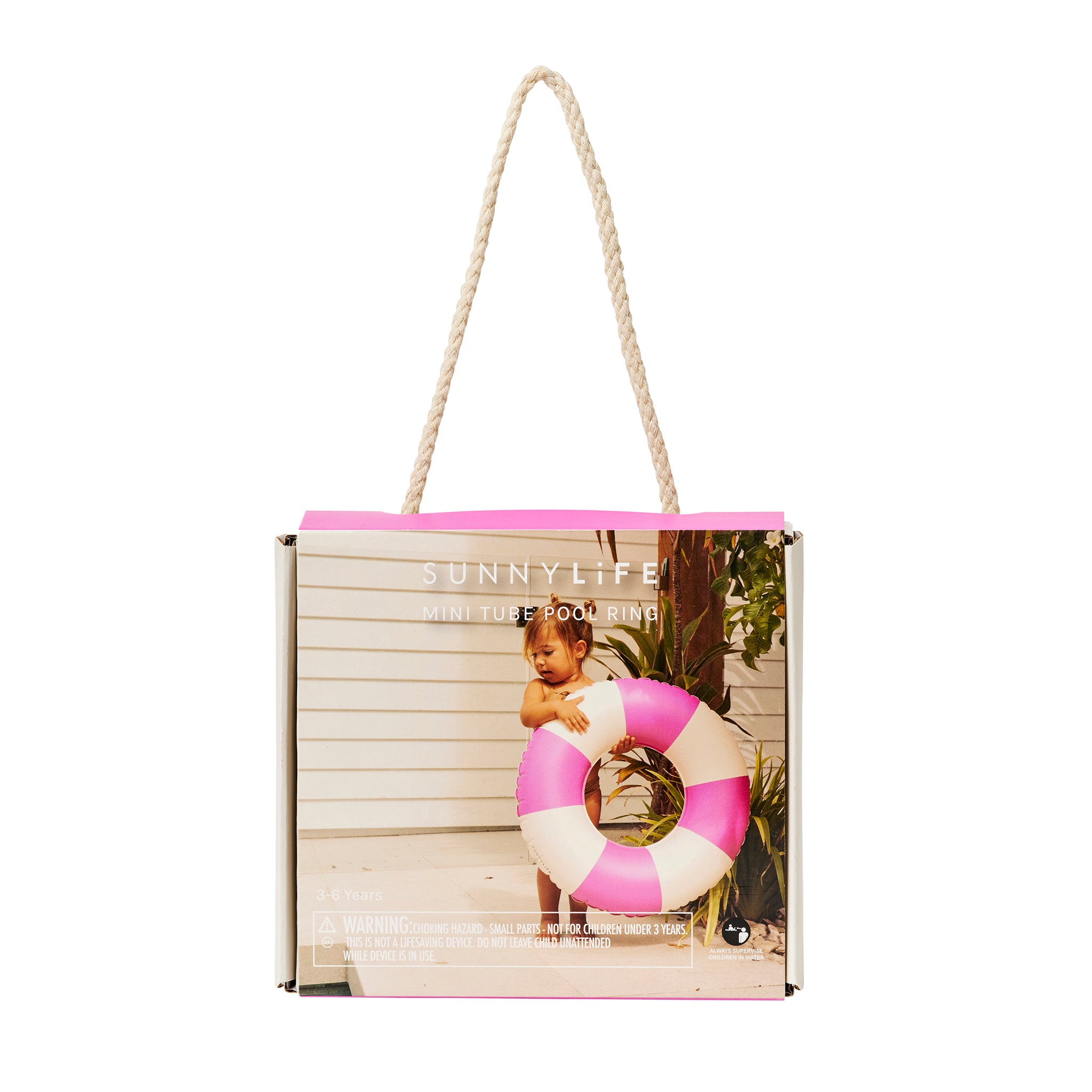 Mini Tube Pool Ring - Pool Party Magenta Stripe