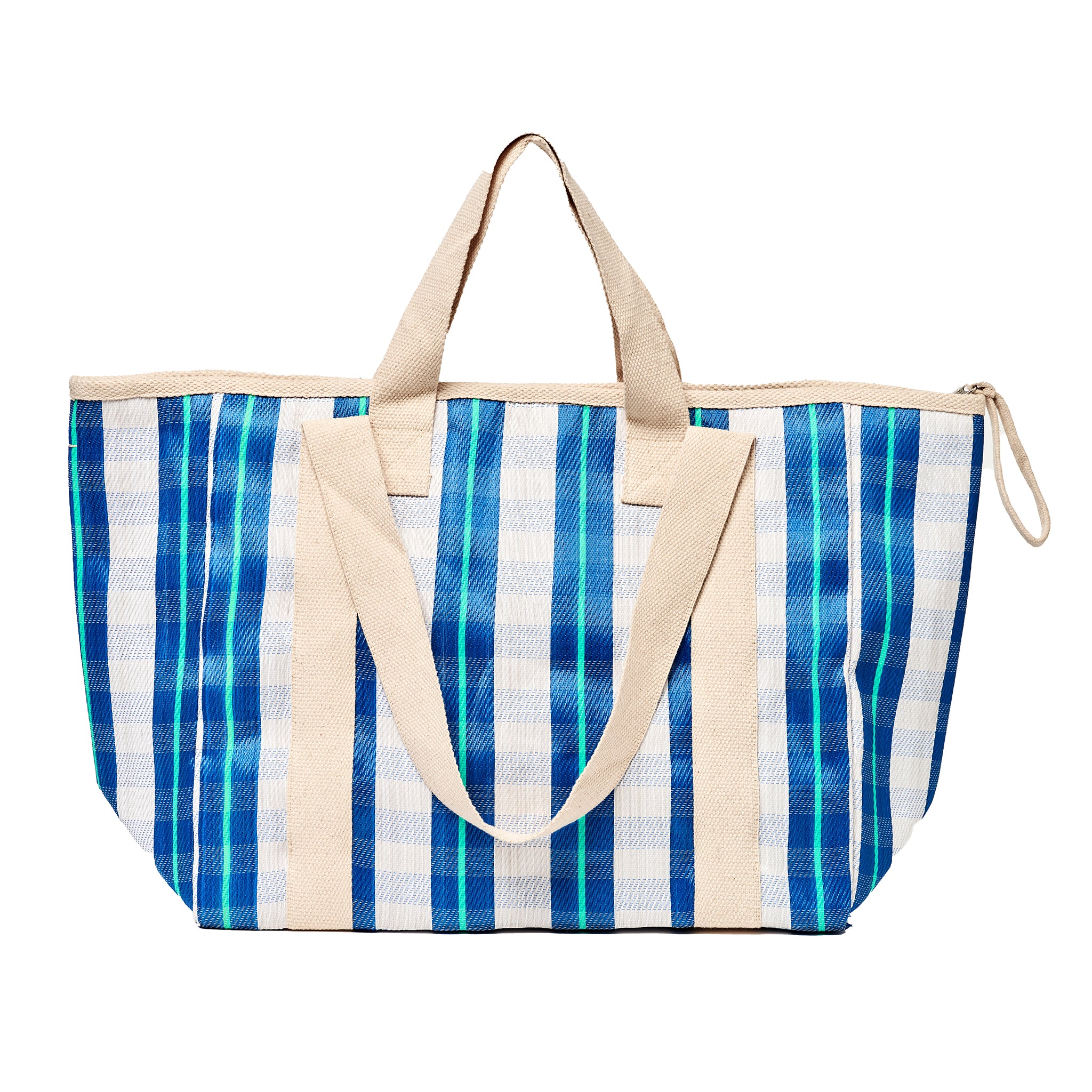Recycled Nylon Cooler Tote - La Mer Blue Neon