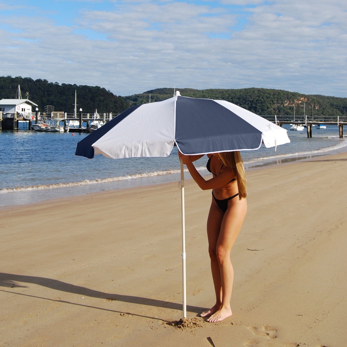 Compact Beach Umbrella - Marine - SUNNYLiFE UK