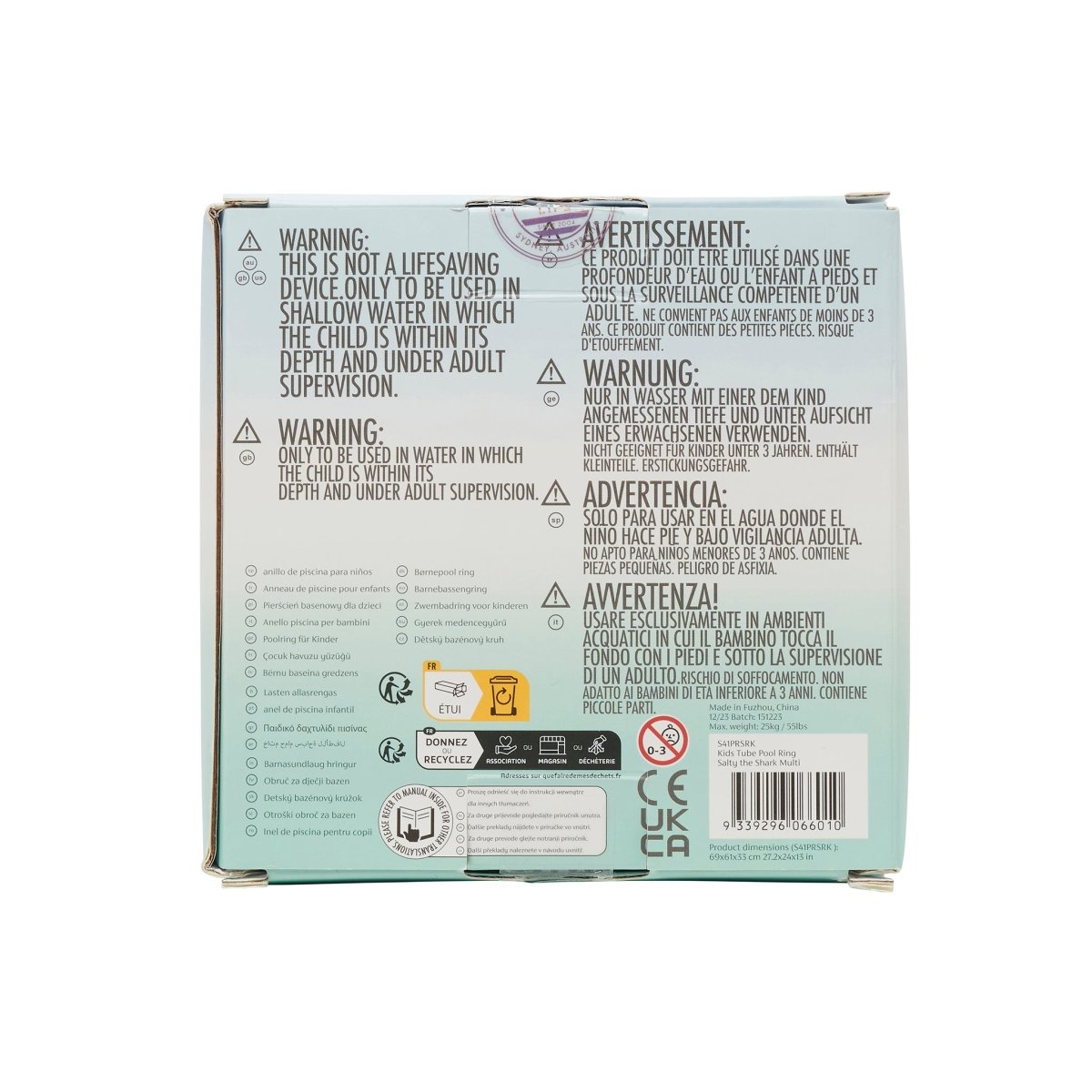 Kids Tube Pool Ring - Salty the Shark - SUNNYLiFE UK