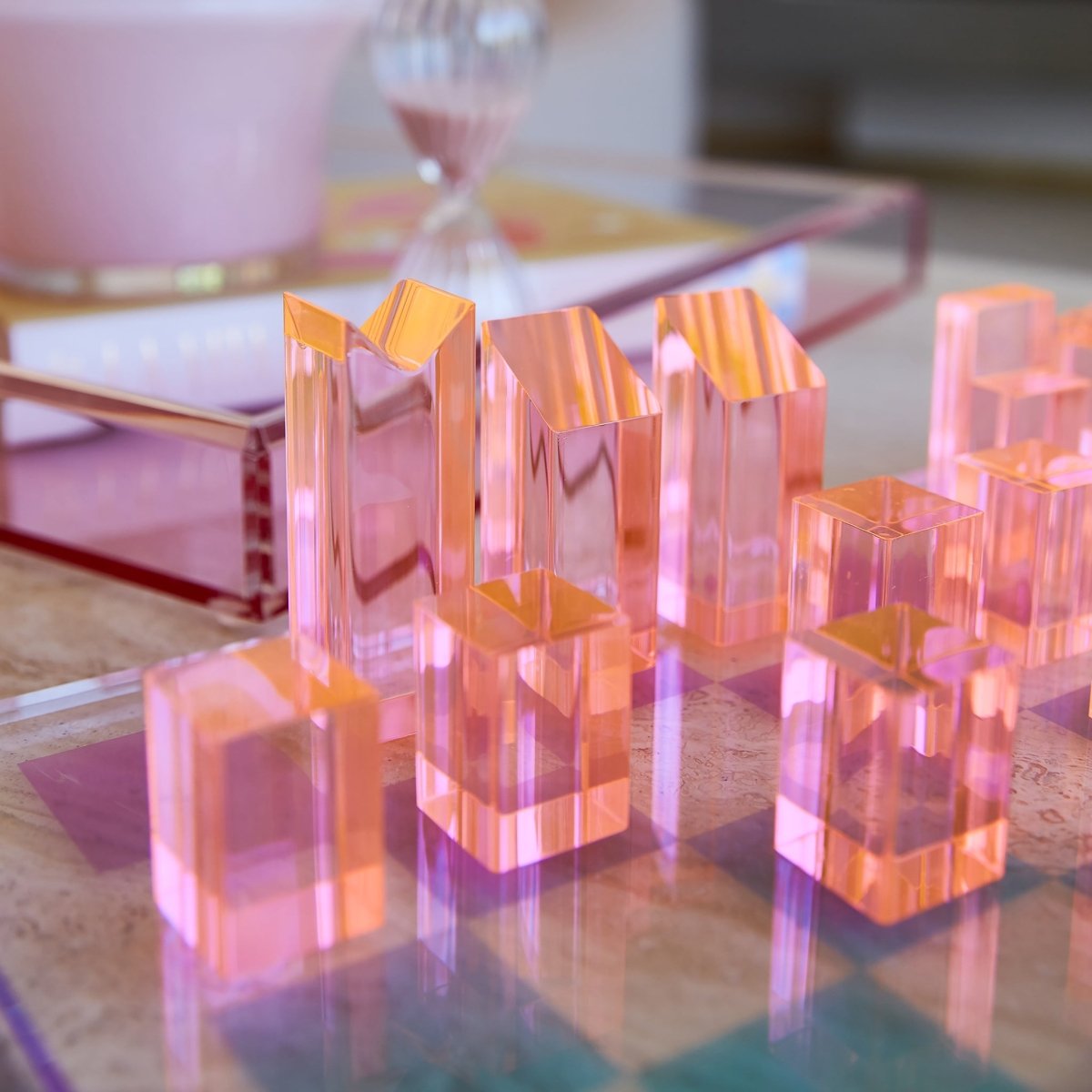Lucite Chess & Checkers - Ombre - SUNNYLiFE UK