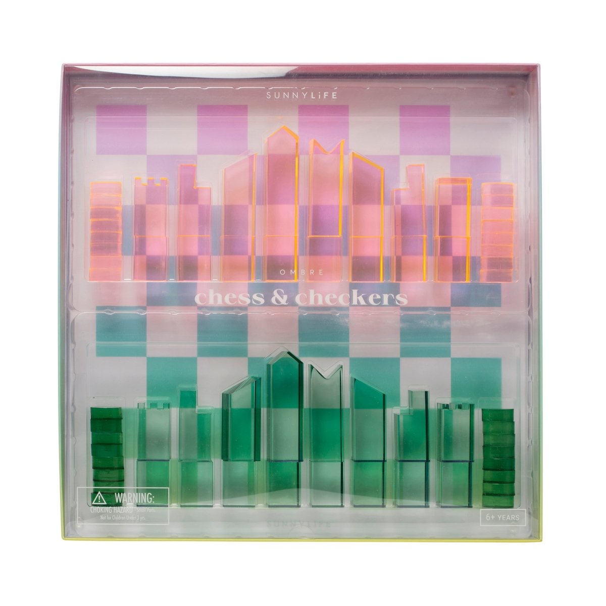 Lucite Chess & Checkers - Ombre - SUNNYLiFE UK