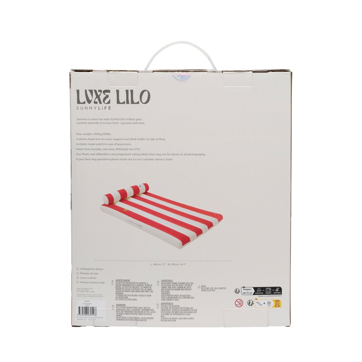 Luxe Lilo - Red - SUNNYLiFE UK