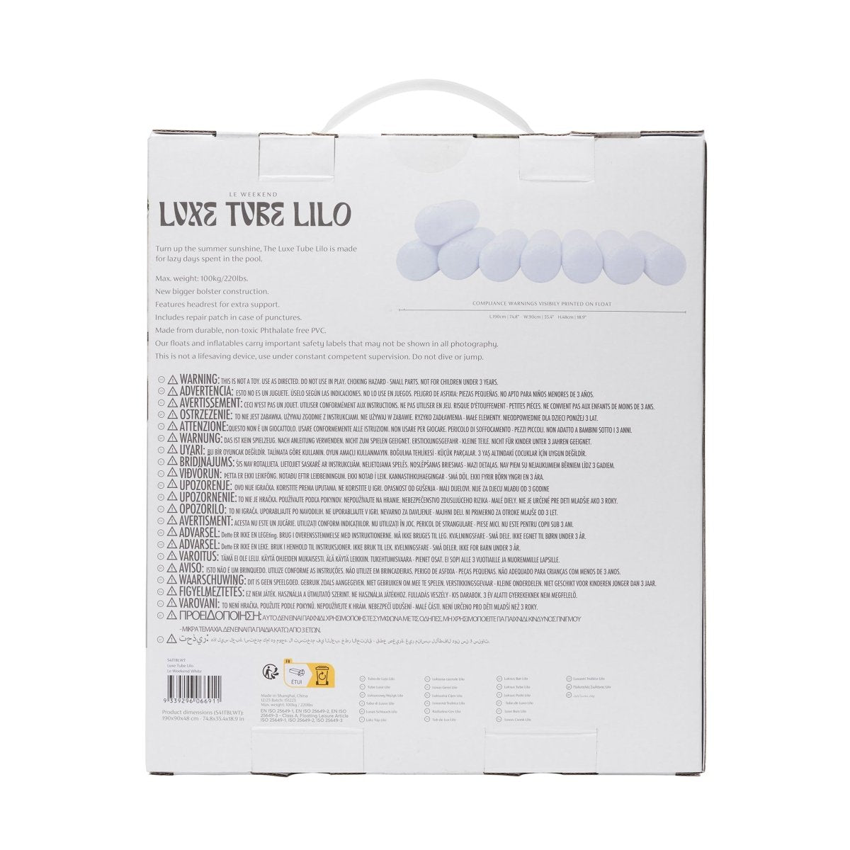Luxe Tube Lilo - Le Weekend - SUNNYLiFE UK