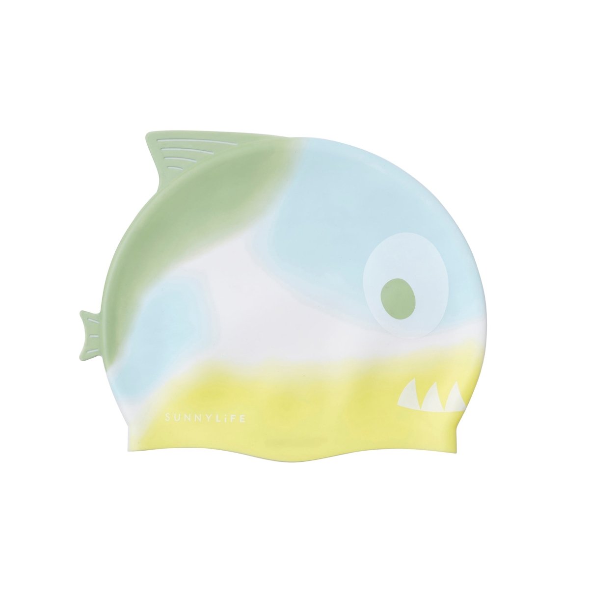 Blue Camo Shark Silicone Swim Cap For Kids – Water Gear Critter Cap, Fun For Pool & Camp