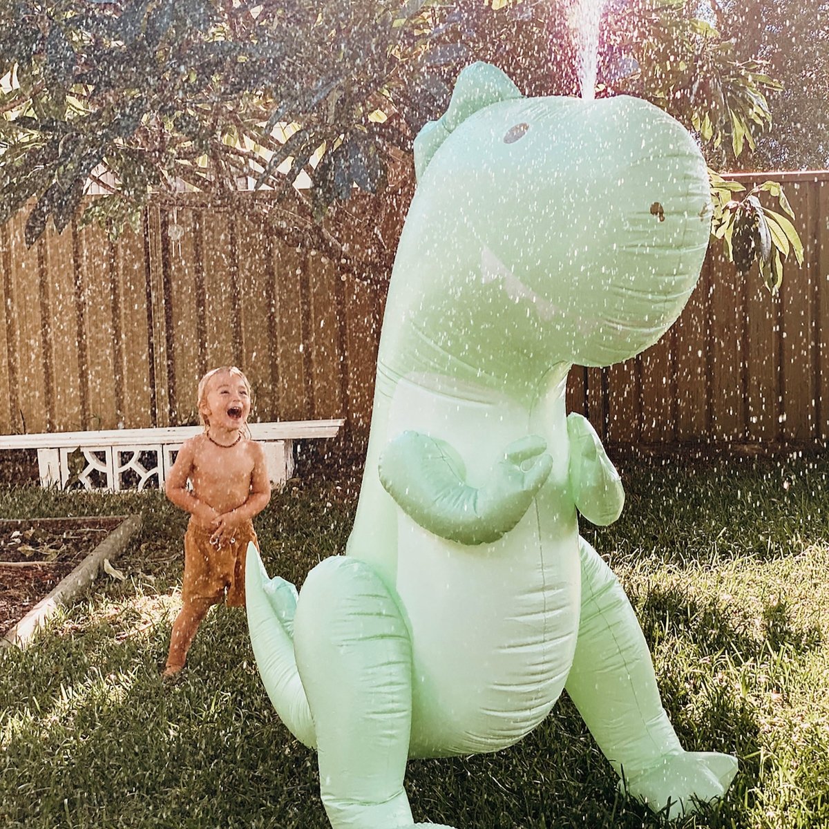 Inflatable Giant Surfing Dino Sprinkler - SUNNYLiFE UK