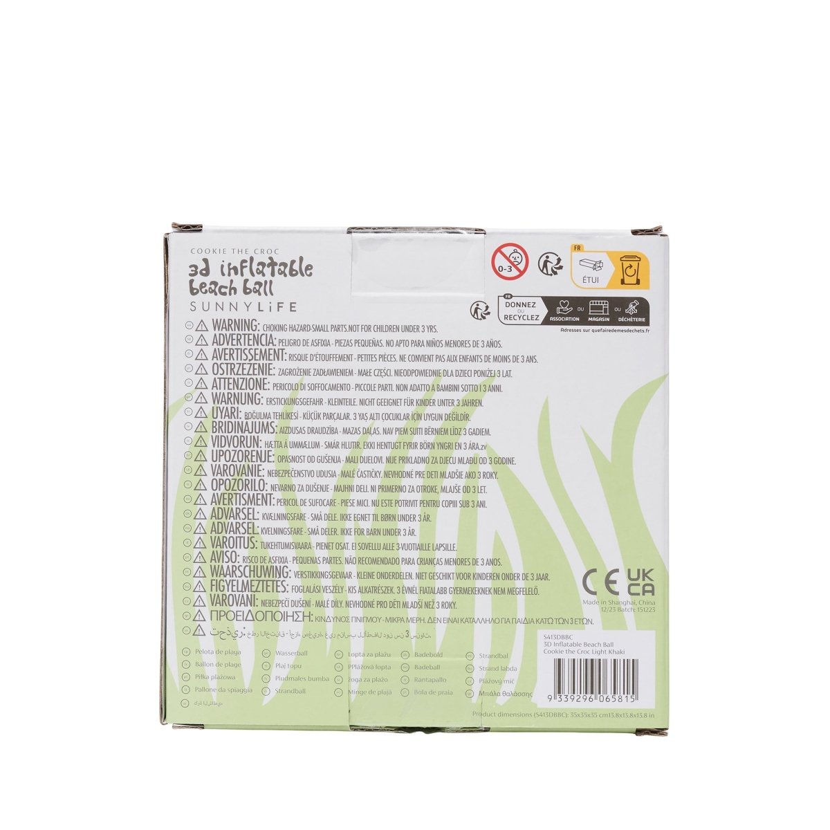 3D Inflatable Beach Ball - Cookie the Croc - SUNNYLiFE UK