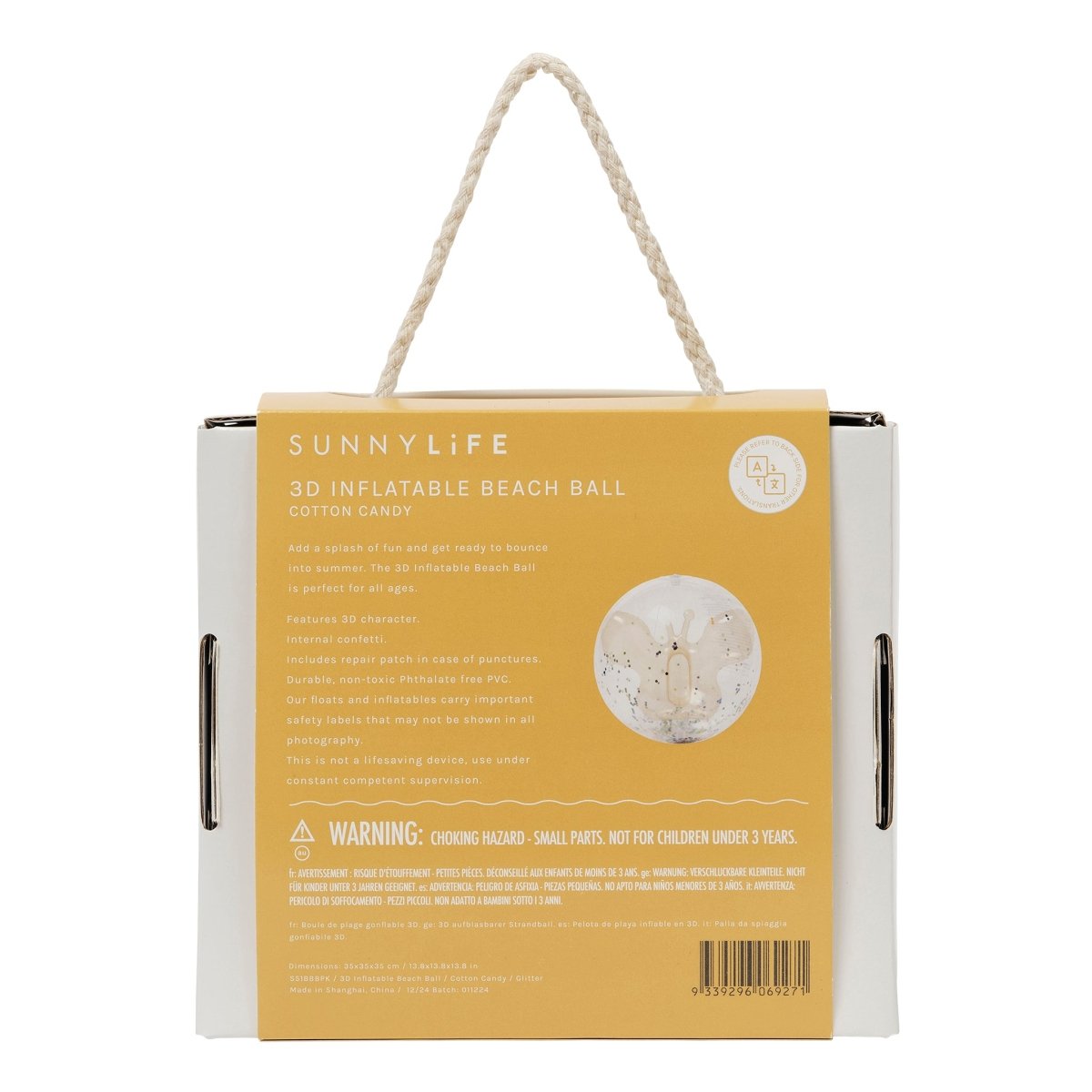 3D Inflatable Beach Ball - Cotton Candy - SUNNYLiFE UK