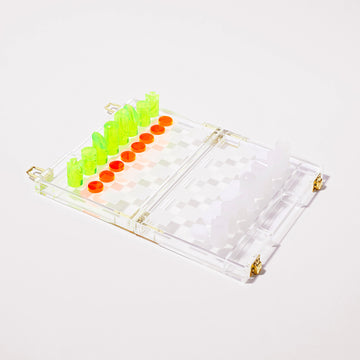 Mini Lucite Chess & Checkers | Limited Edition Neon