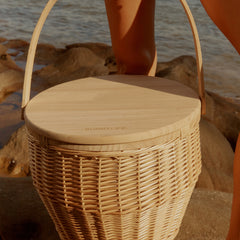 Round Picnic Cooler Basket | Natural