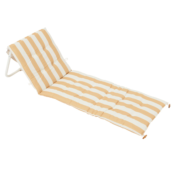 Reclining Beach Chair | Mango Bay Golden Mustard Stripe