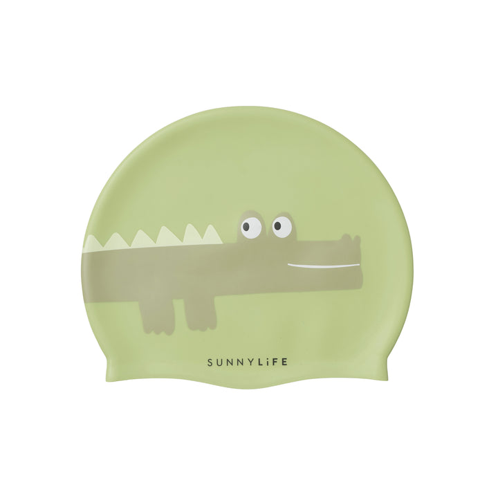 Kids Swimming Cap | Cookie the Croc Light Khaki