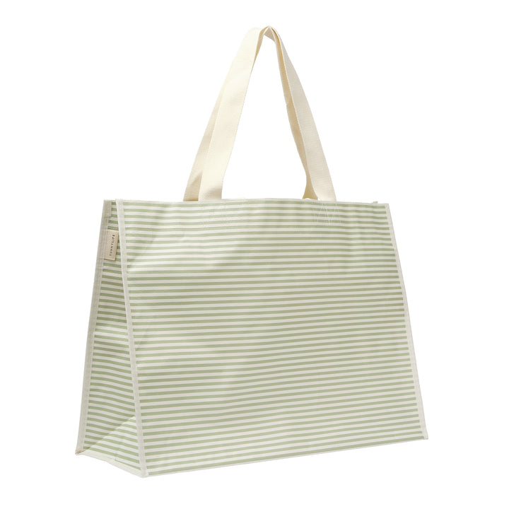 Carryall Beach Bag | La Palma Sage Stripe