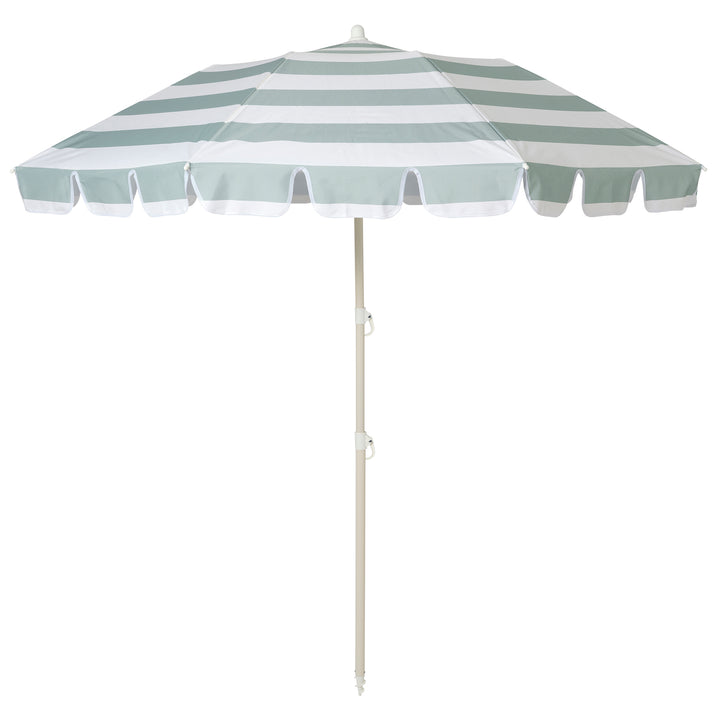 Compact Beach Umbrella | La Palma Sage Stripe