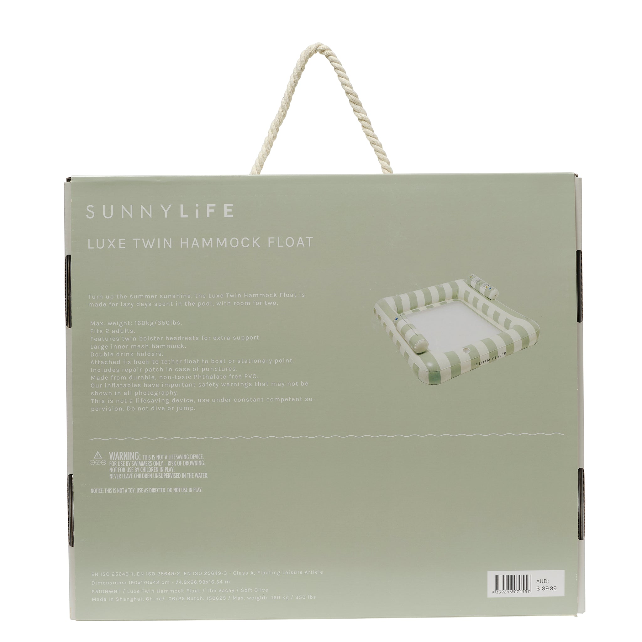Deluxe Twin Hammock - The Vacay Soft Olive