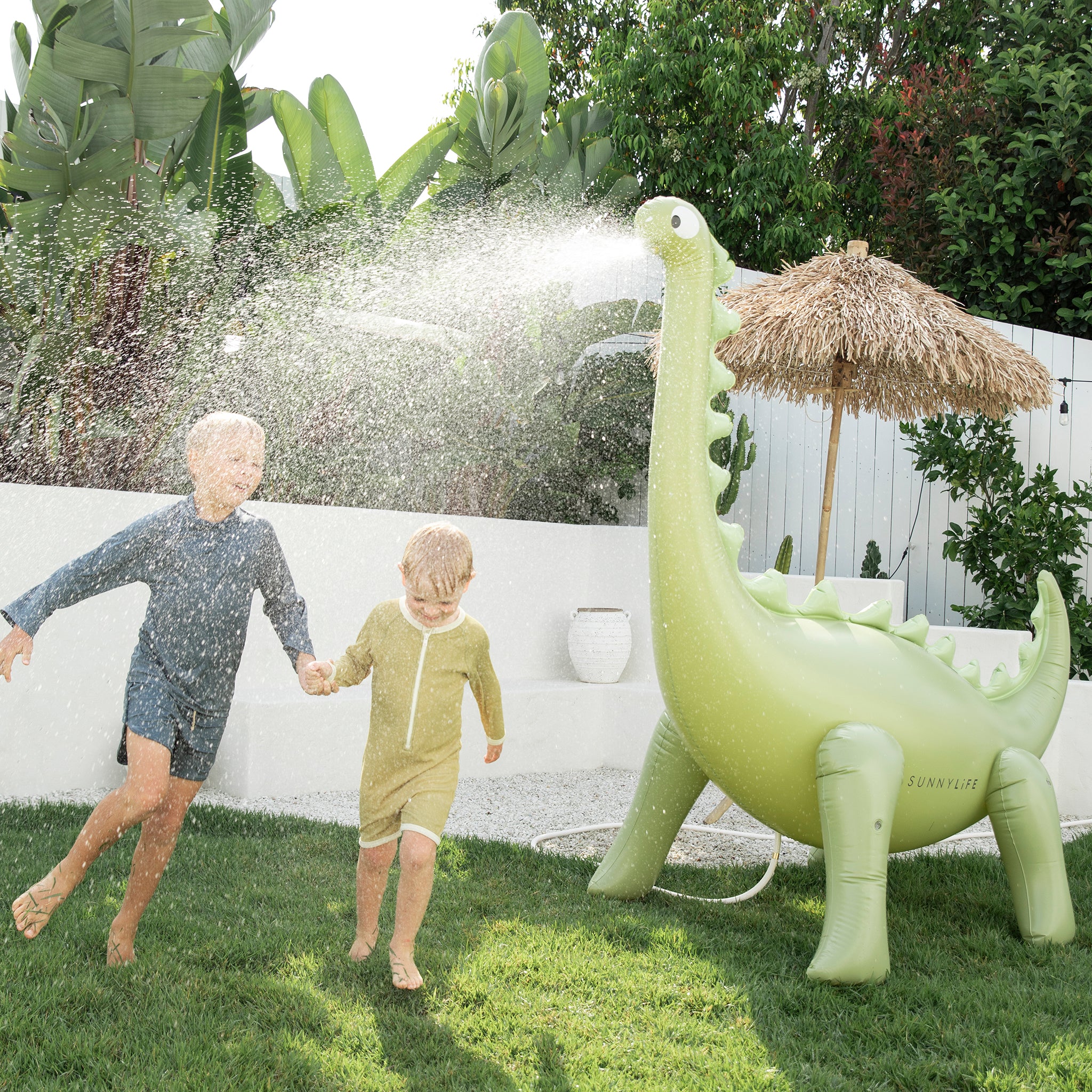 Inflatable Giant Dino Sprinkler - Into the Wild Green
