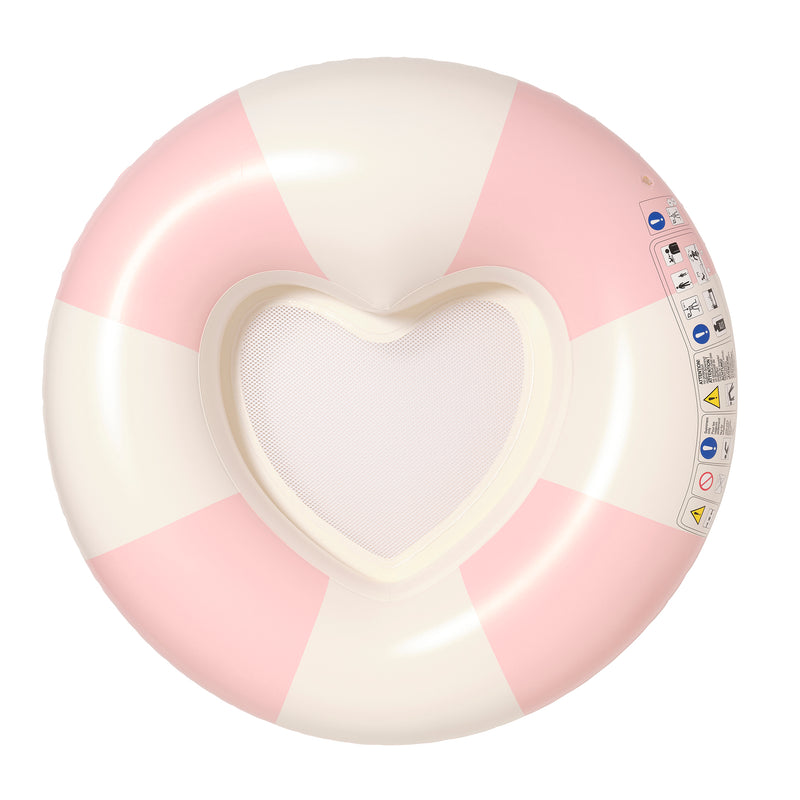 Luxe Pool Ring - Stole My Heart Pink Stripe