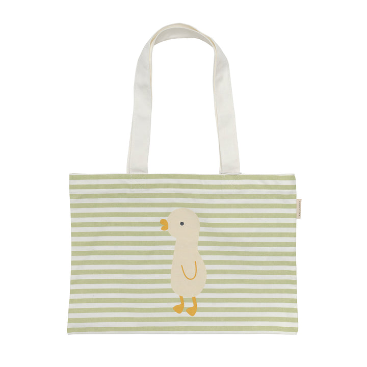 Canvas Beach Bag | Duck Sage Stripe