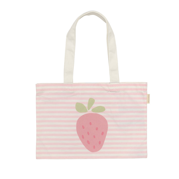 Canvas Beach Bag | Strawberry Sunshine Pink Stripe