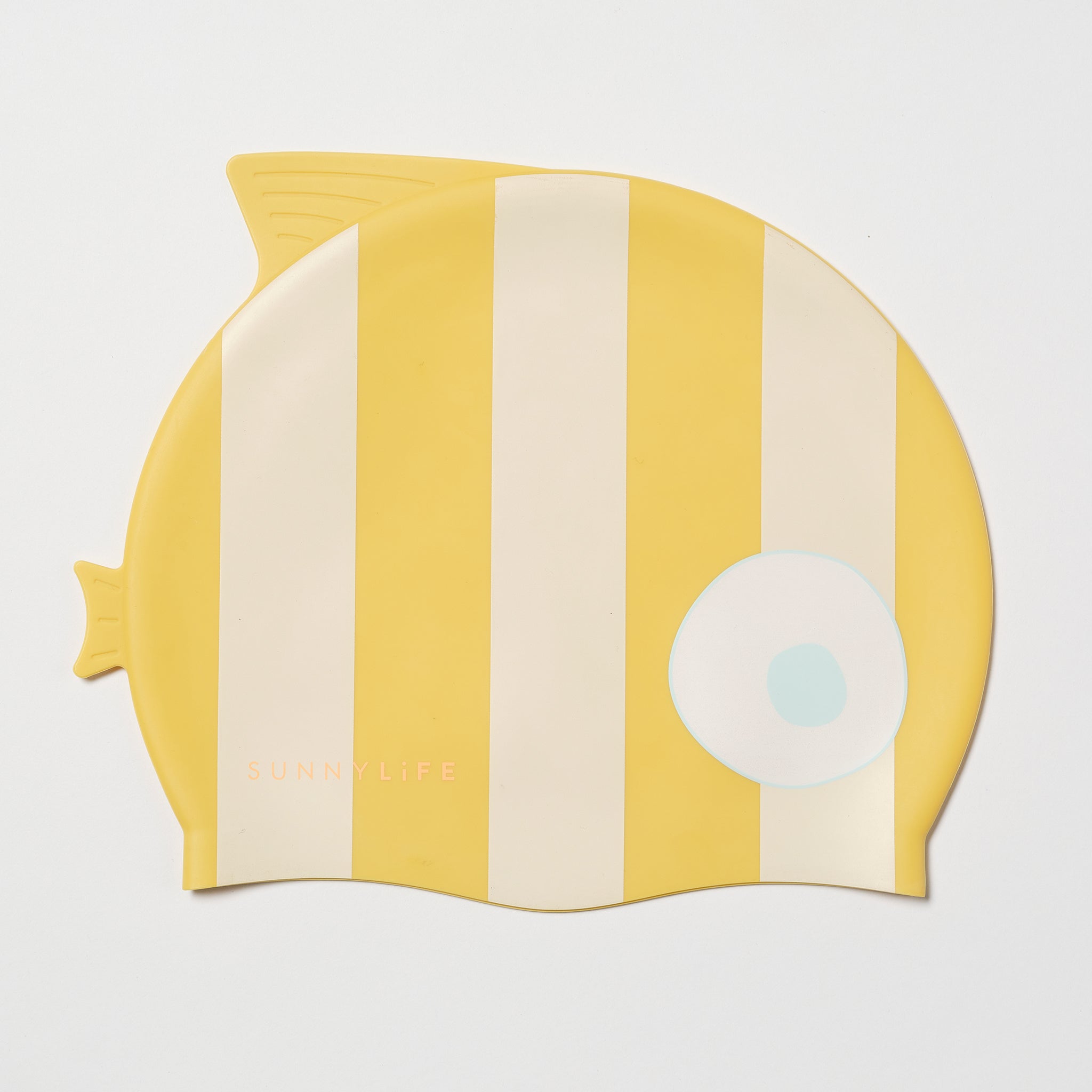 Swimming Cap | Finn the Fish Mustard Stripe