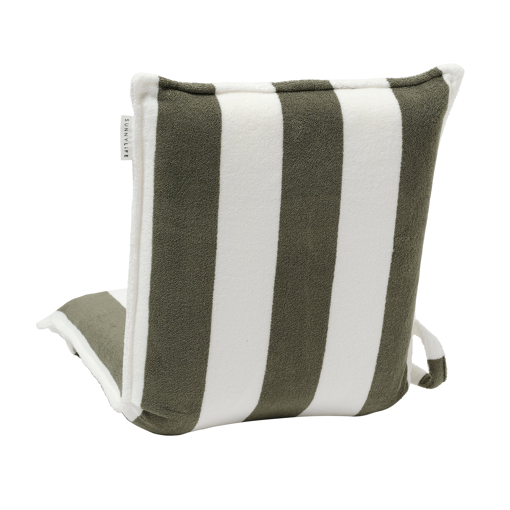 Terry Travel Lounger - The Vacay Olive Stripe