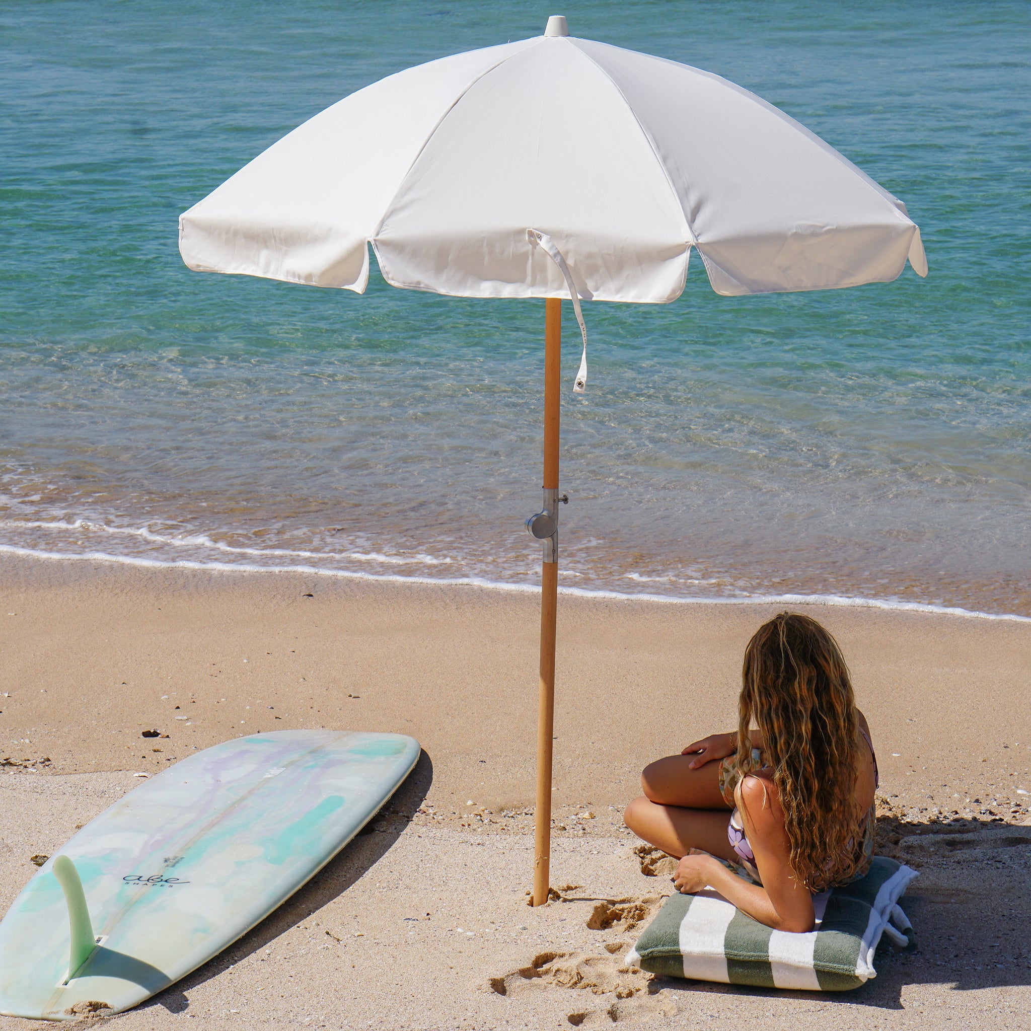 Terry Travel Lounger - The Vacay Olive Stripe