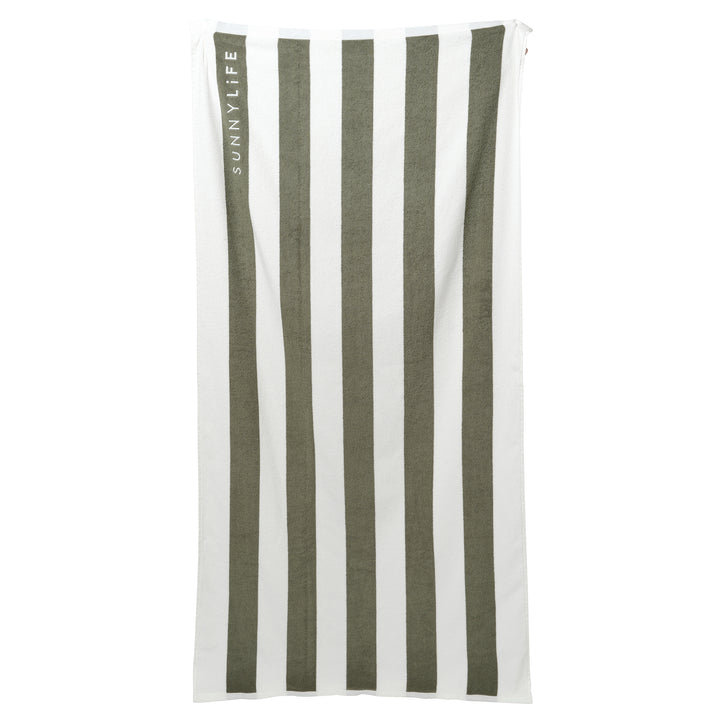 Luxe Towel | The Vacay Olive Stripe