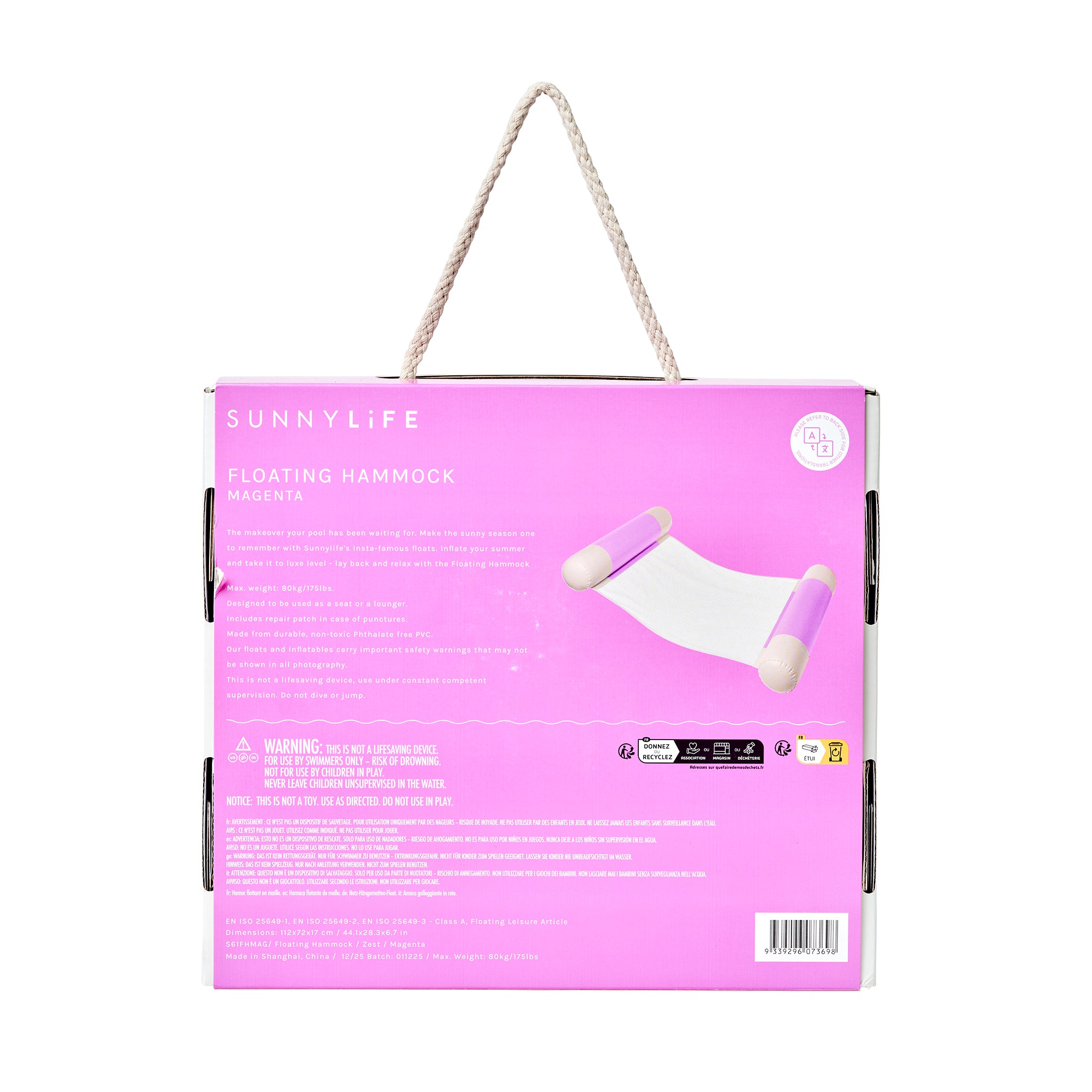 Floating Hammock - Pool Party Magenta