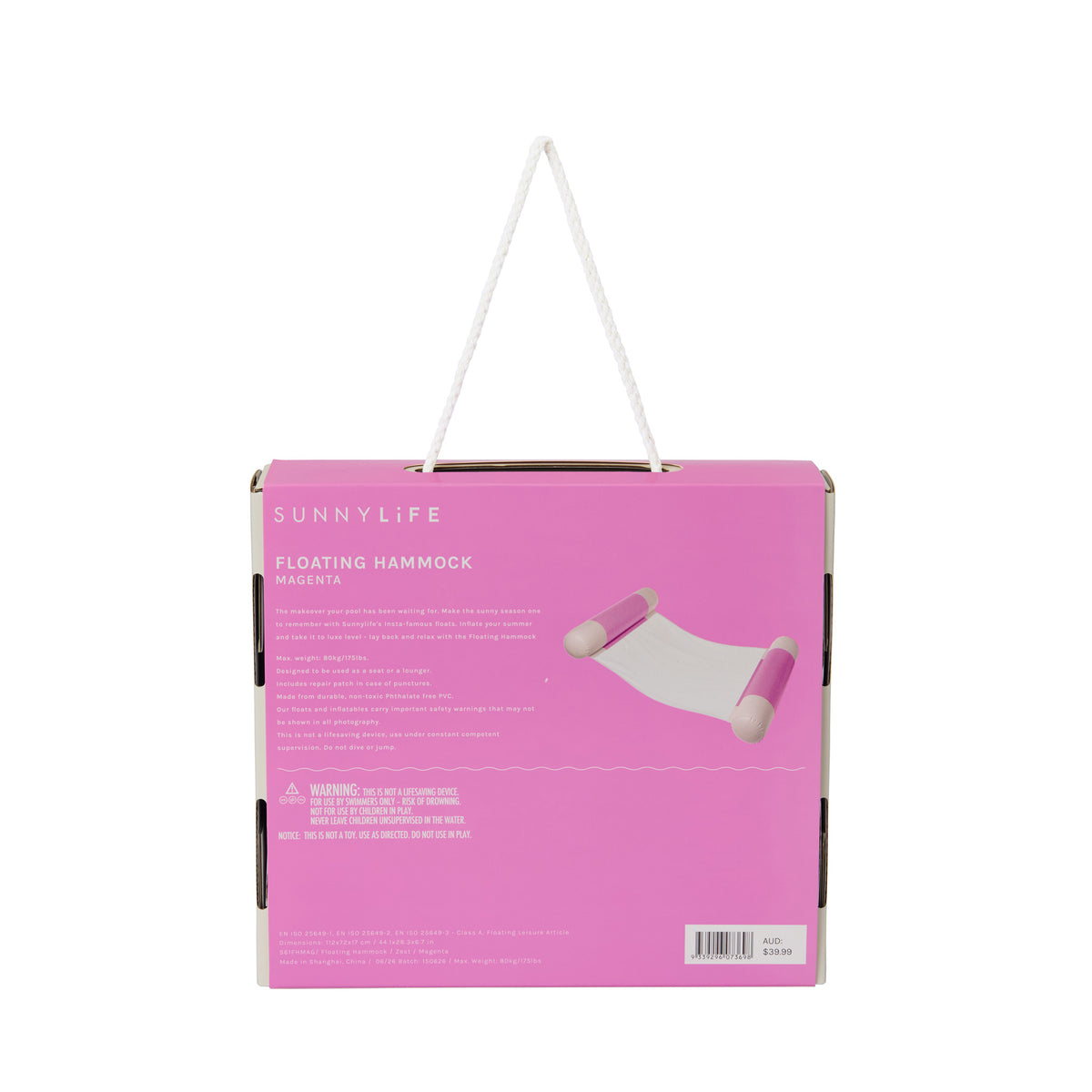 Floating Hammock - Pool Party Magenta