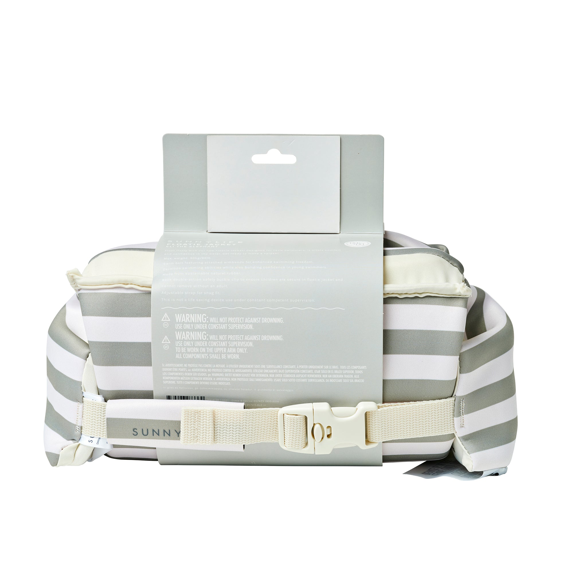 Floatie Jacket 3-6 Eli the Elephant Green Stripe