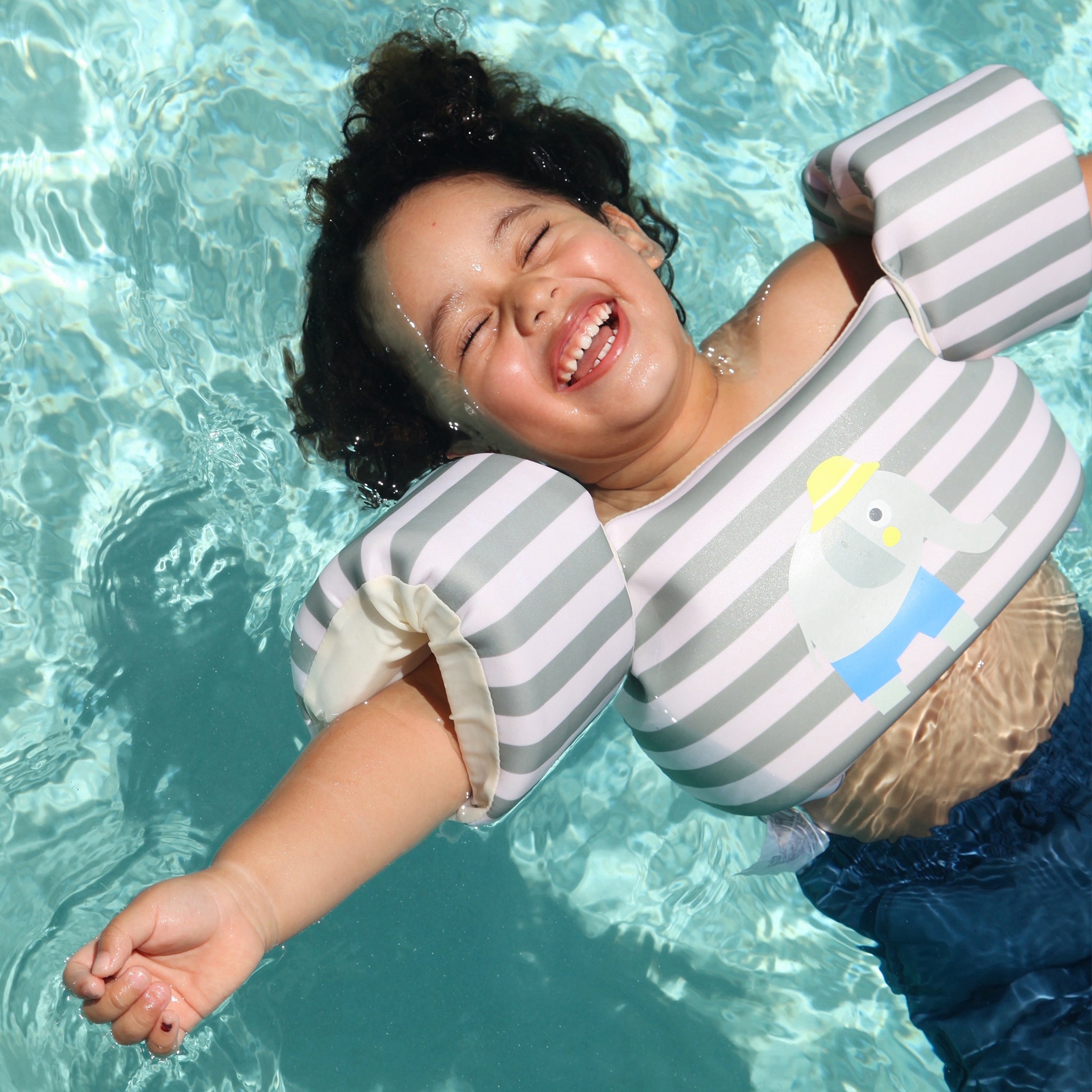 Floatie Jacket 3-6 Eli the Elephant Green Stripe