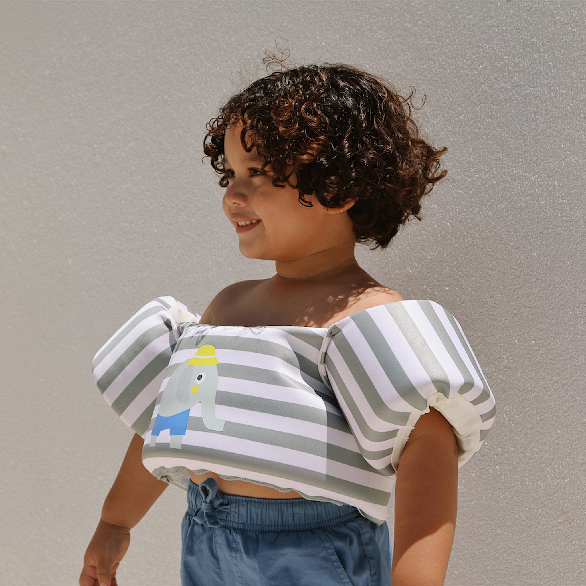 Floatie Jacket 3-6 Eli the Elephant Green Stripe