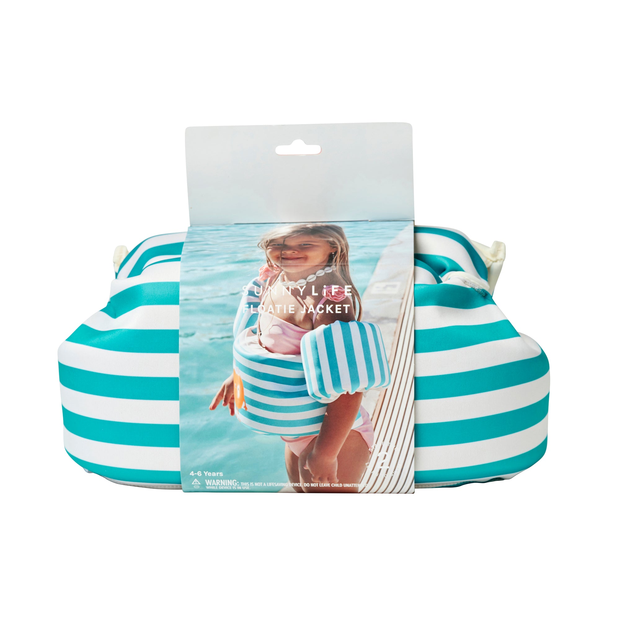 Floatie Jacket 3-6 Poppy the Peach Green stripe