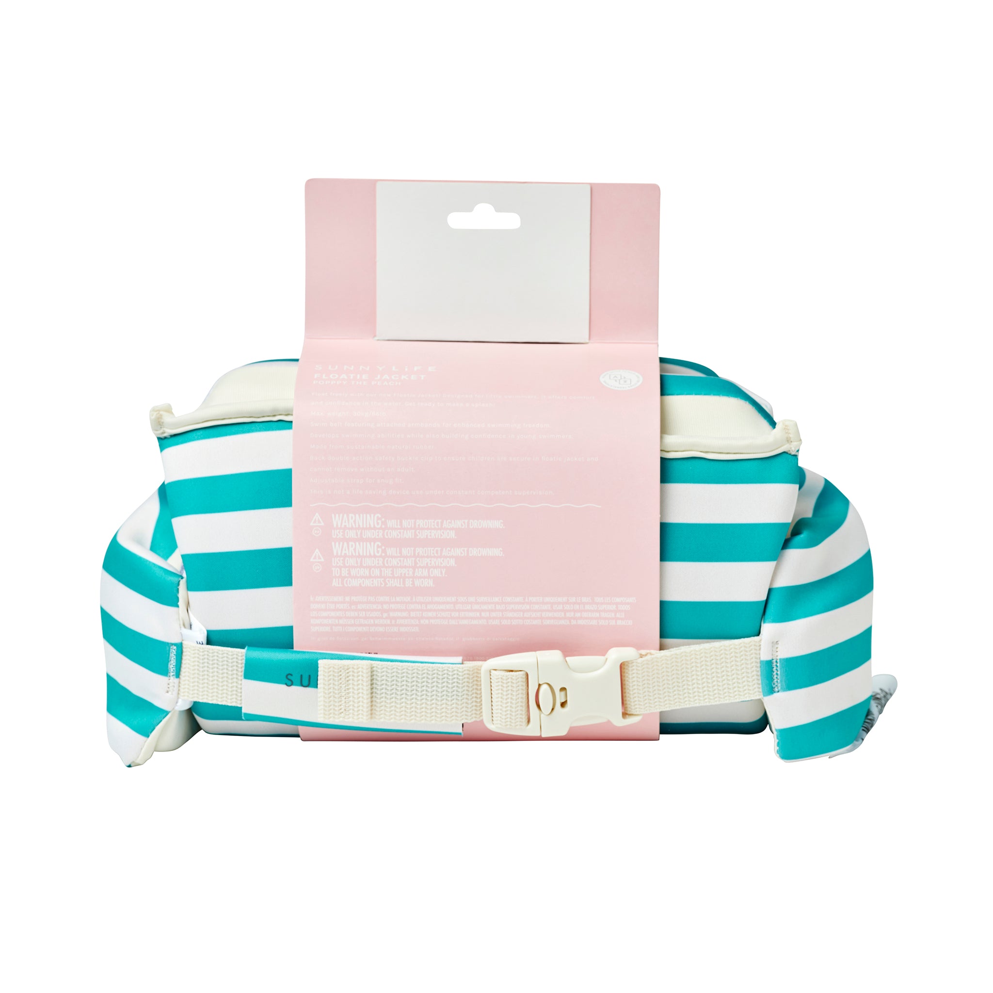 Floatie Jacket 3-6 Poppy the Peach Green stripe