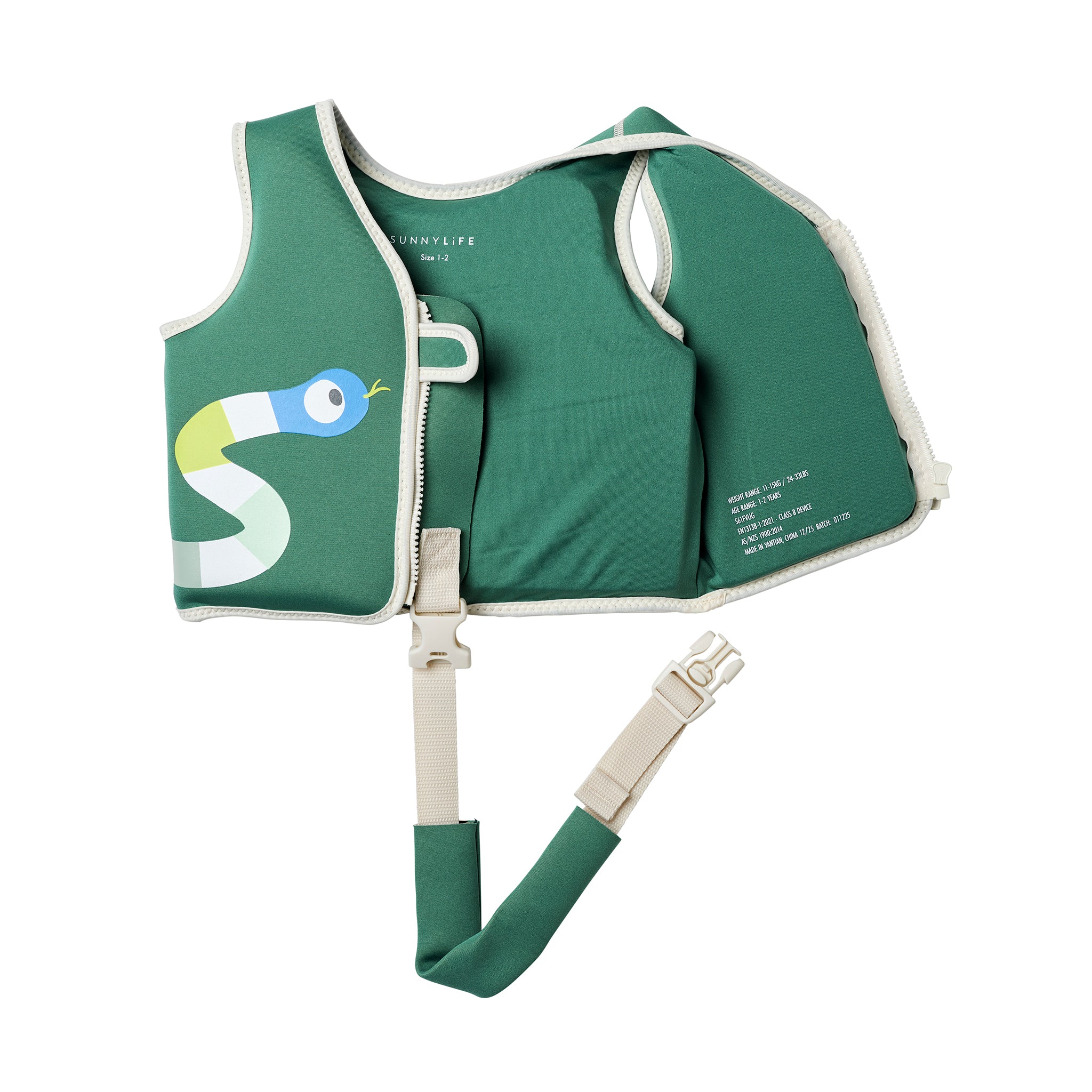 Kids Swim Vest 1-2 - Into the Jungle Green