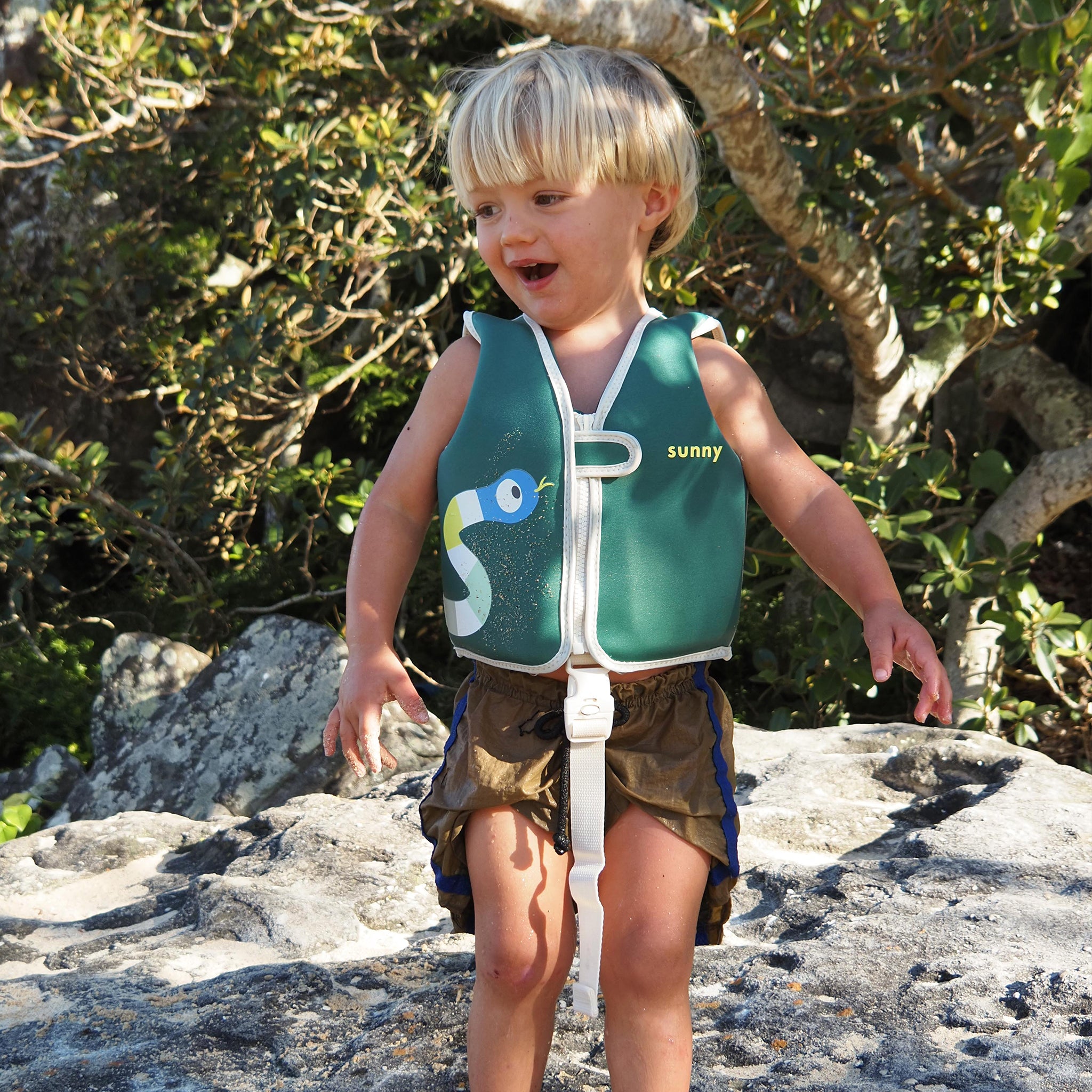 Kids Swim Vest 1-2 - Into the Jungle Green