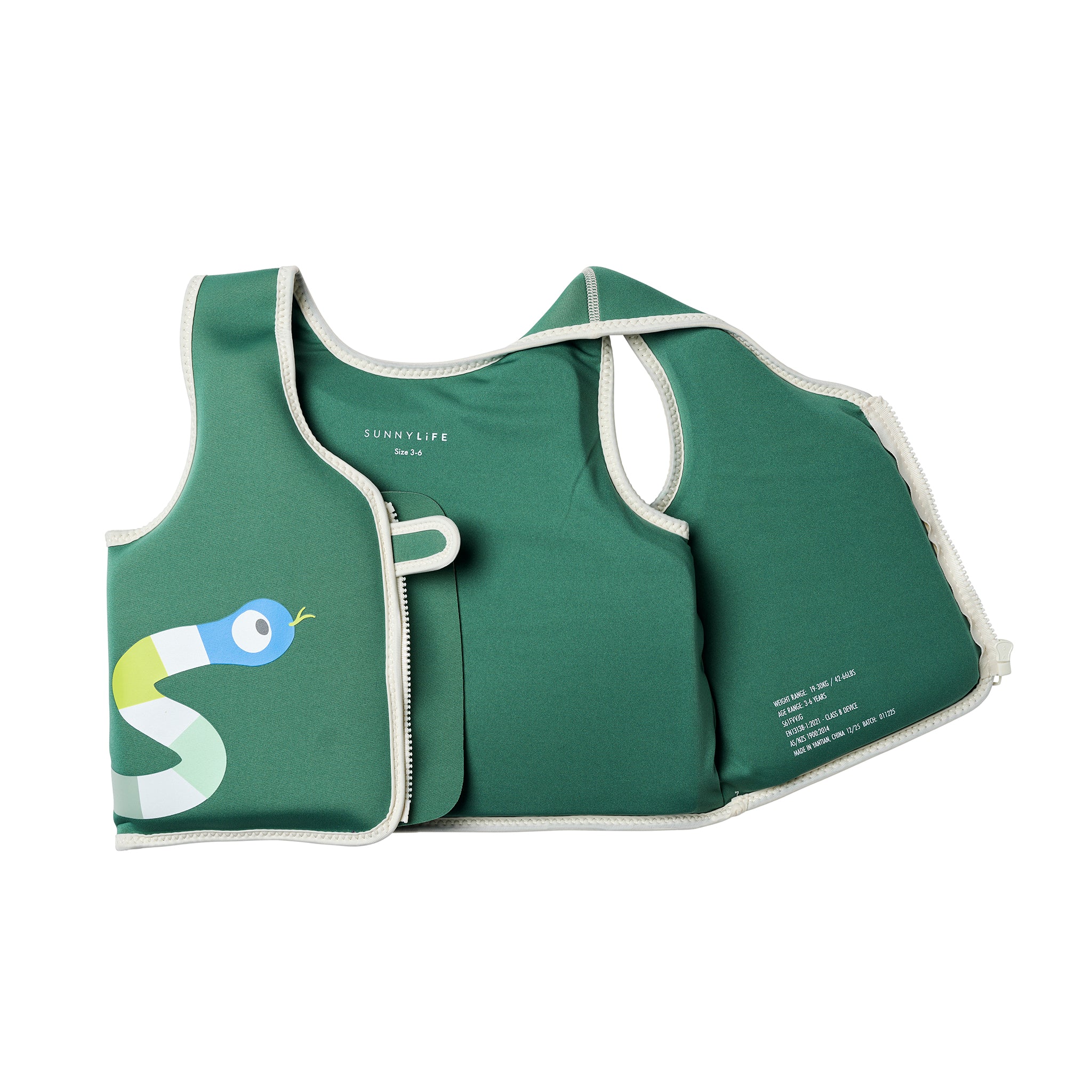 Kids Swim Vest 3-6 - Into the Jungle Green