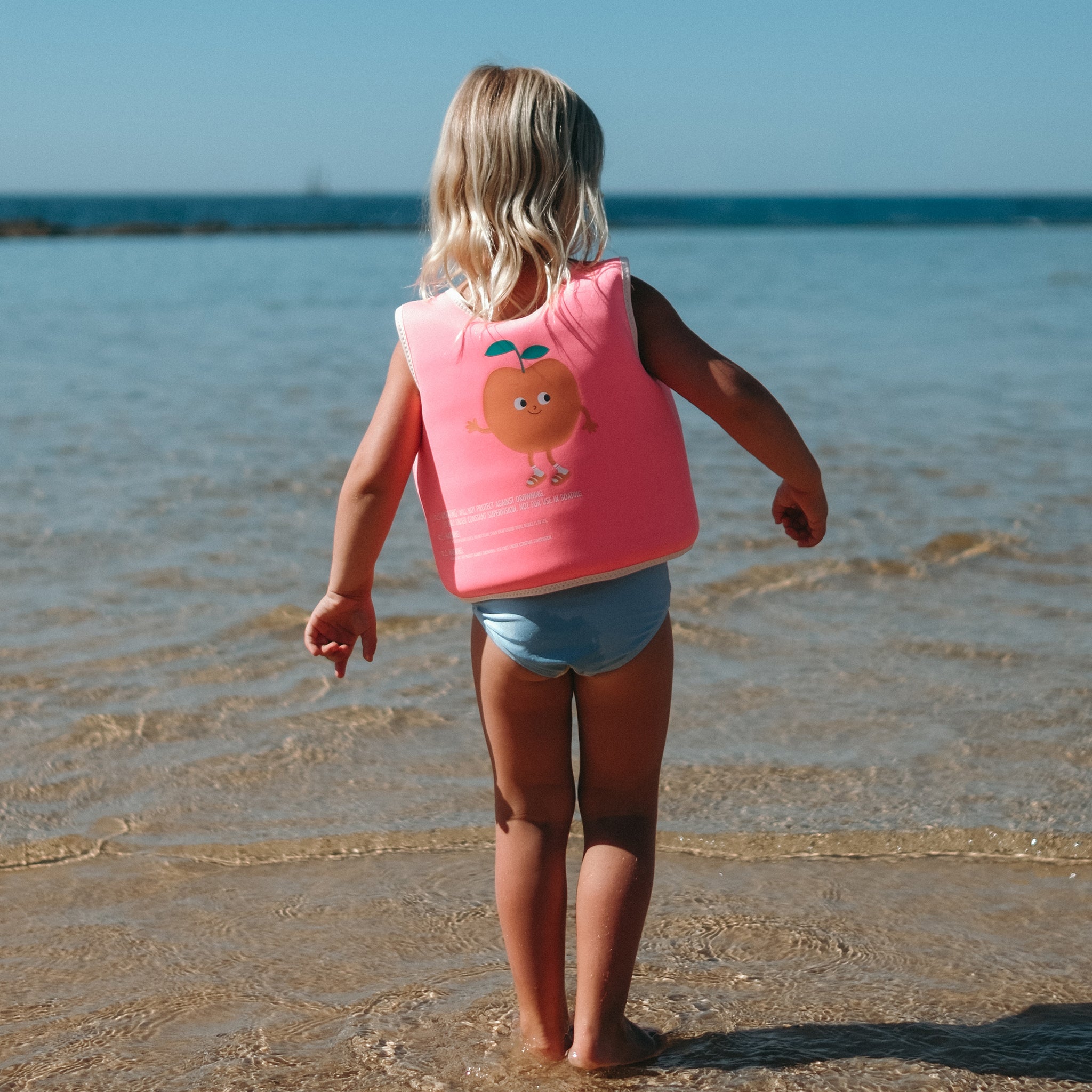 Kids Swim Vest 3-6 - Poppy the Peach Neon Pink